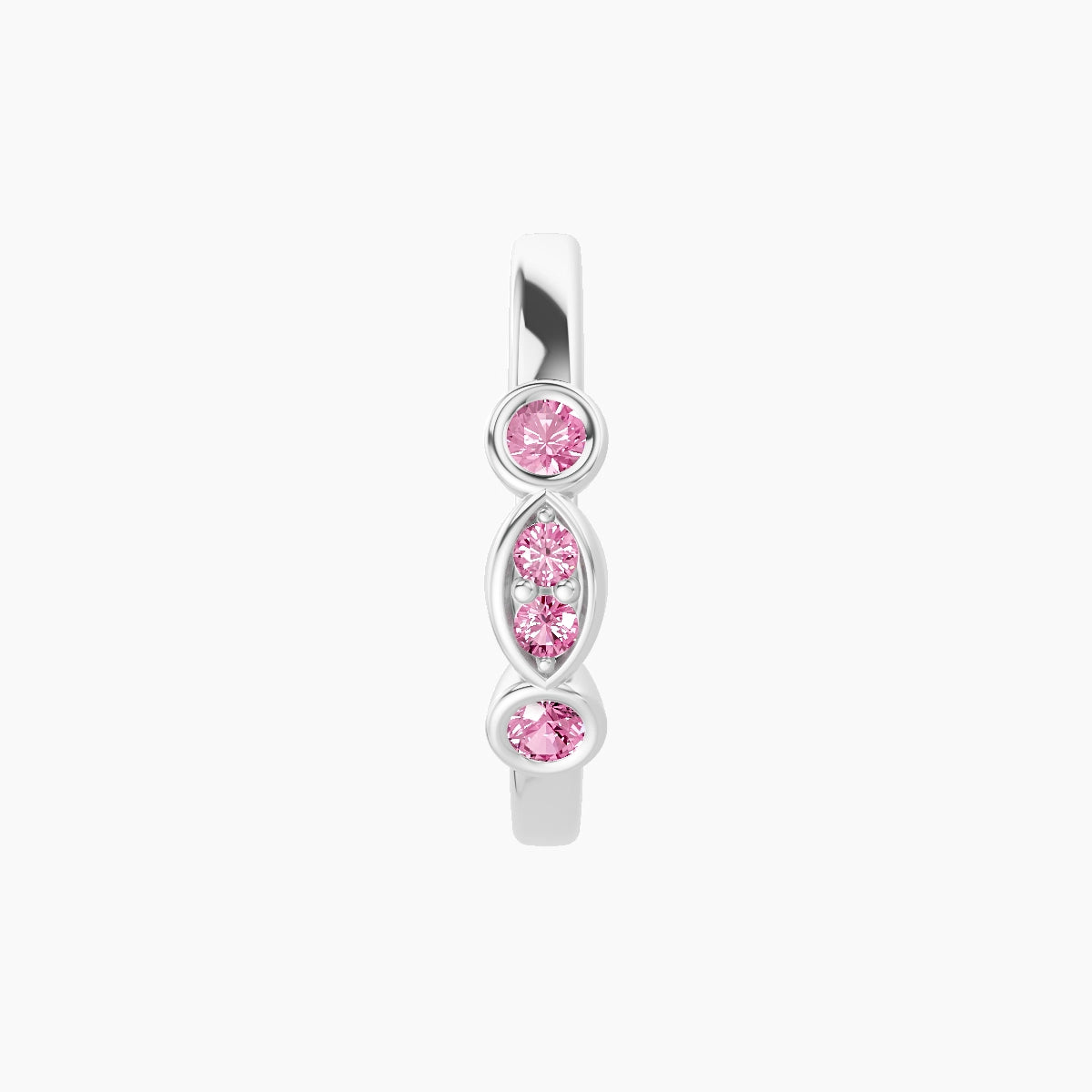 Epona | 18k White Gold 9.5 mm Pink Sapphire Hoop Piercing