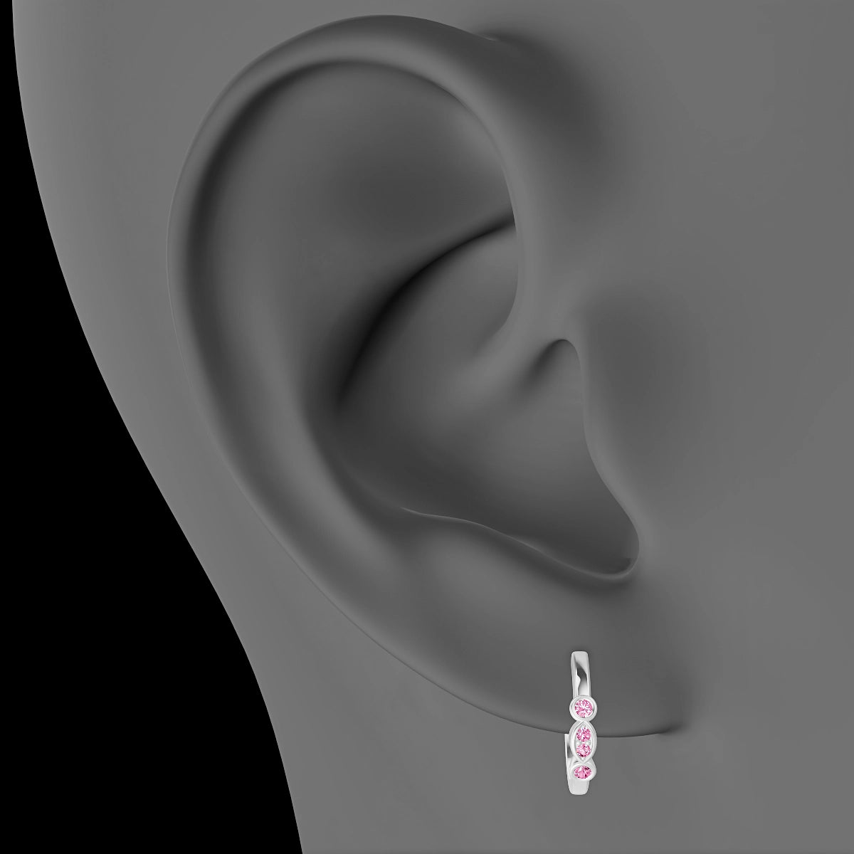 Epona | 18k White Gold 9.5 mm Pink Sapphire Hoop Piercing