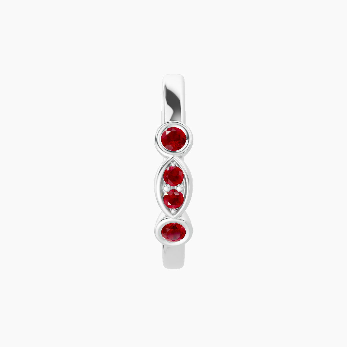 Epona | 18k White Gold 9.5 mm Ruby Hoop Piercing