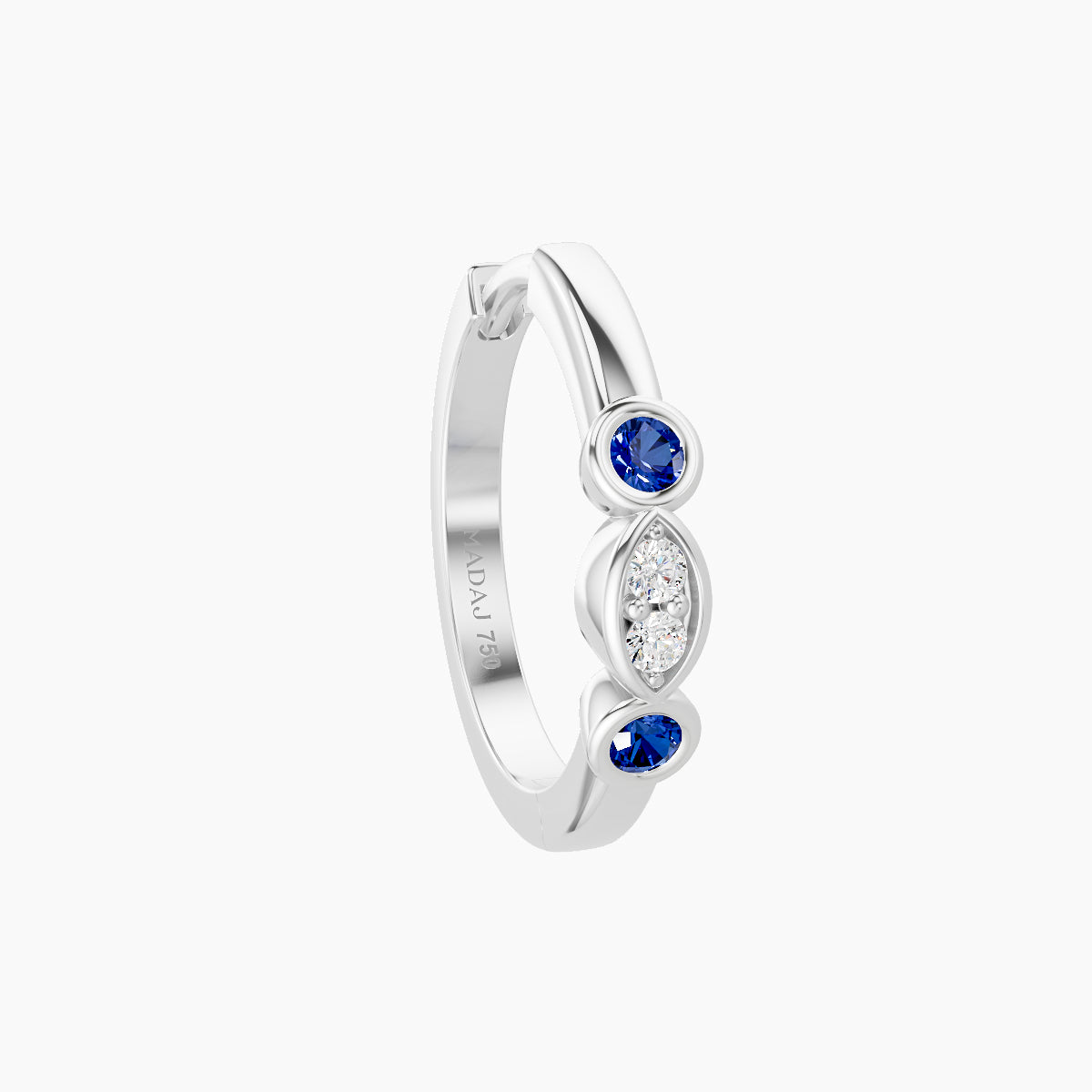 Epona | 18k White Gold 9.5 mm Sapphire & Diamond Hoop Piercing