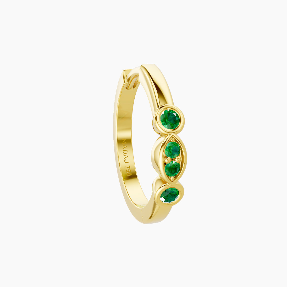 Epona | 18k Yellow Gold 9.5 mm Emerald Hoop Piercing