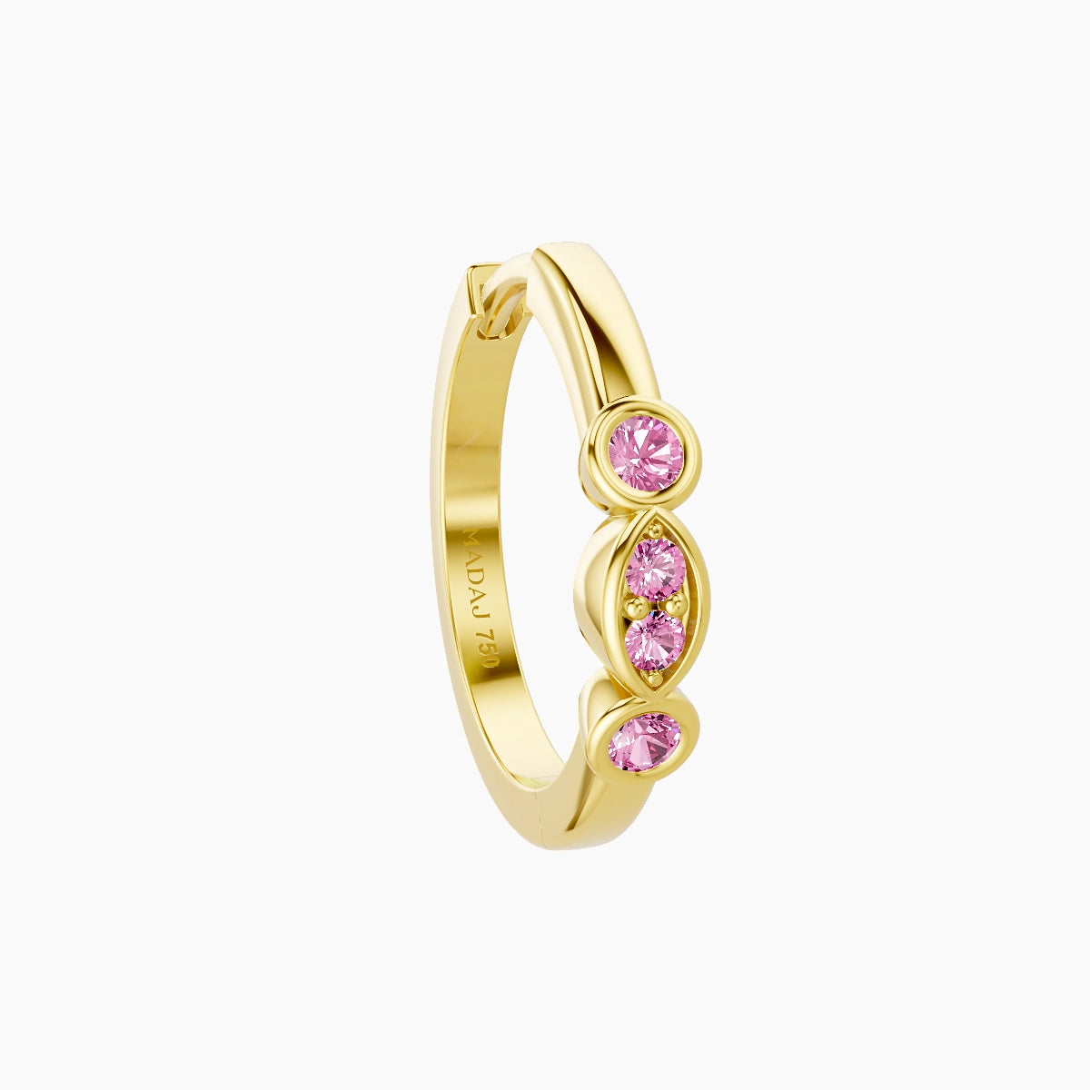 Epona | 18k Yellow Gold 9.5 mm Pink Sapphire Hoop Piercing