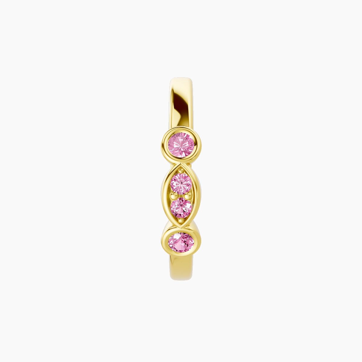 Epona | 18k Yellow Gold 9.5 mm Pink Sapphire Hoop Piercing