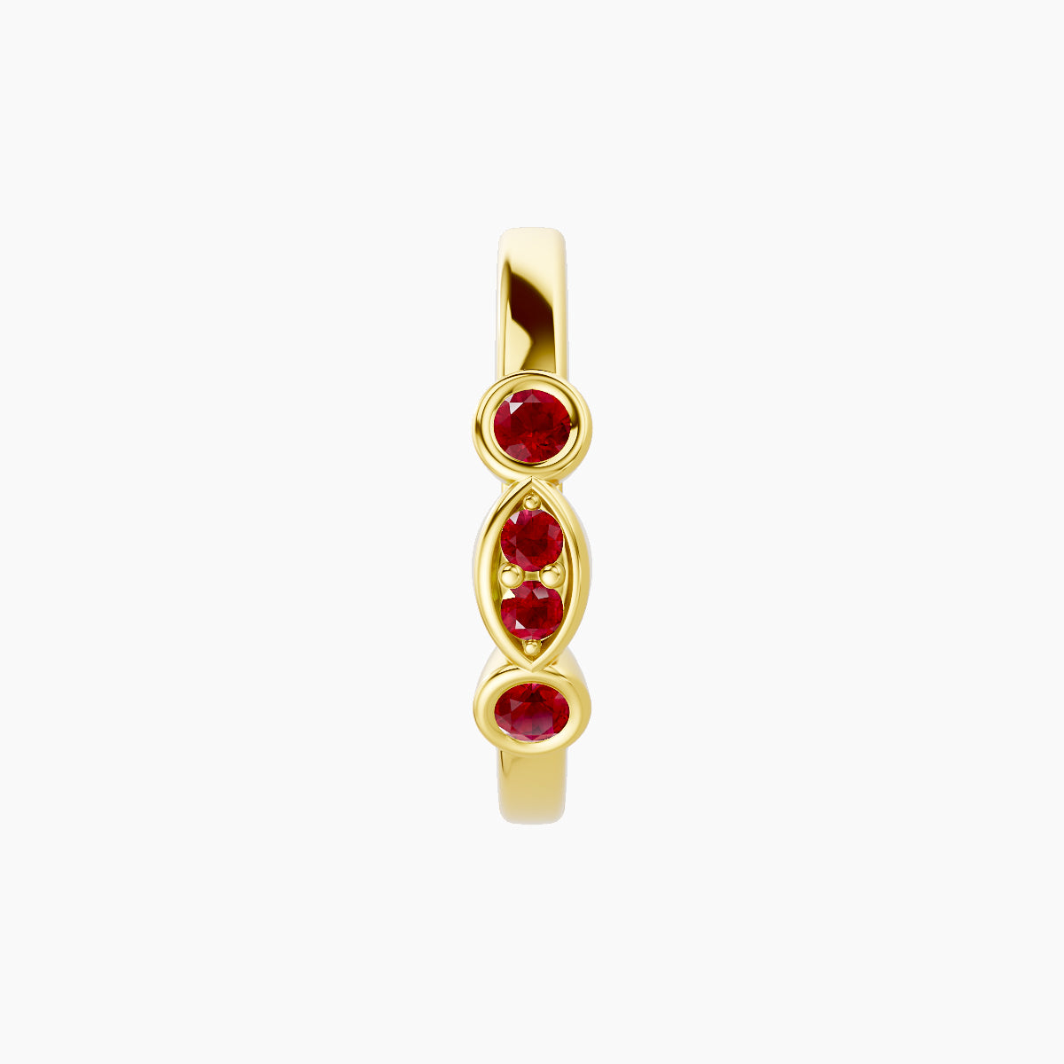 Epona | 18k Yellow Gold 9.5 mm Ruby Hoop Piercing