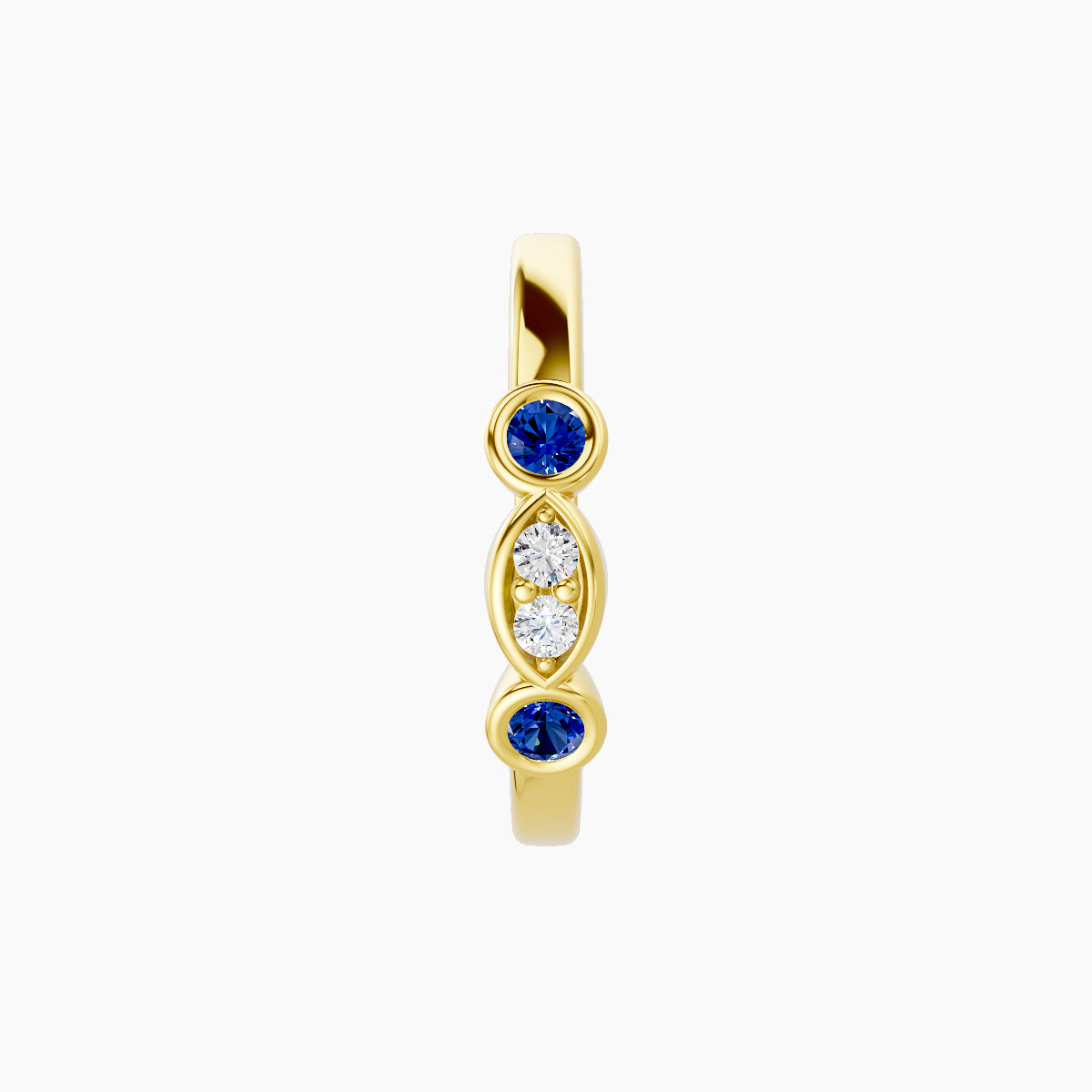 Epona | 18k Yellow Gold 9.5 mm Sapphire & Diamond Hoop Piercing