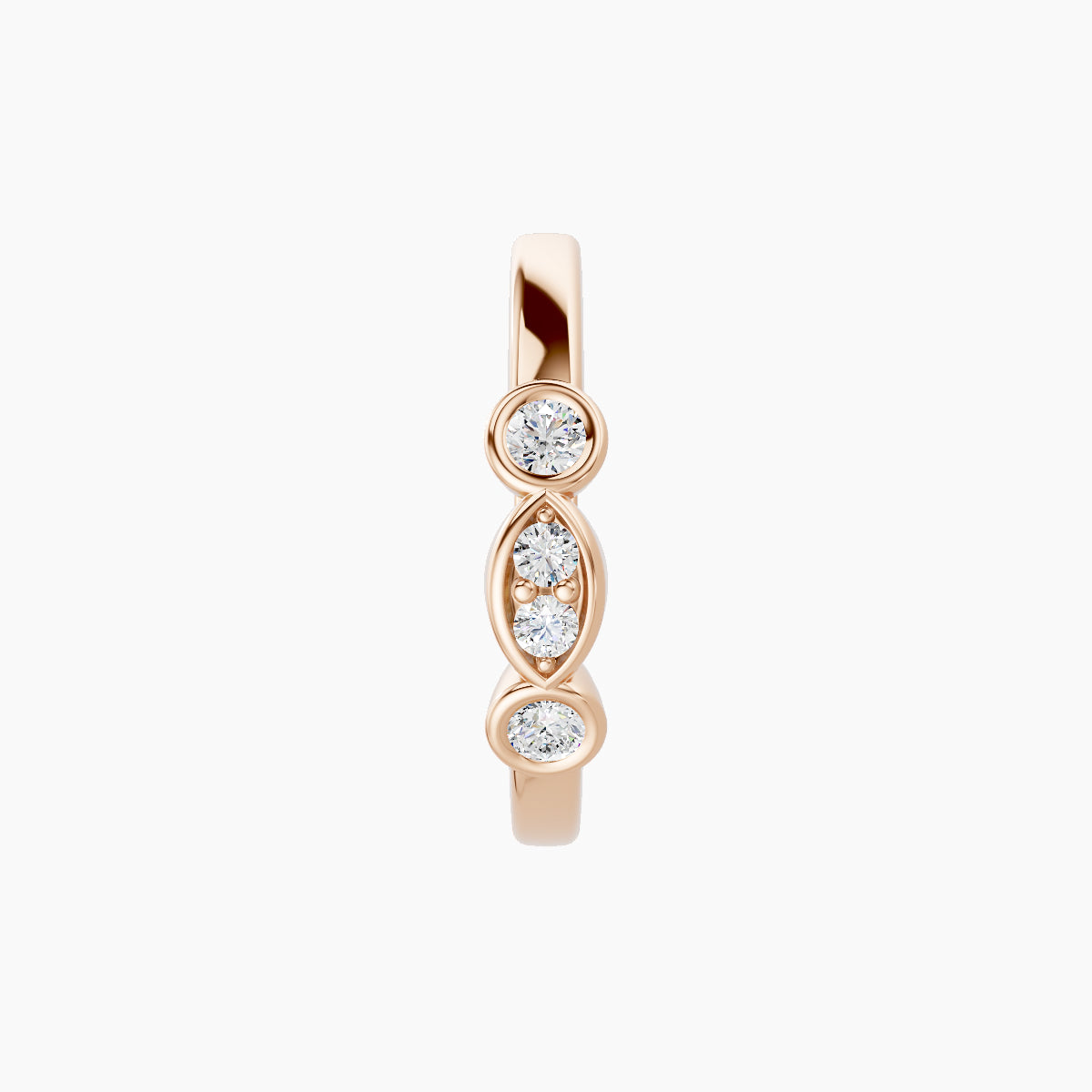 Epona | 18k Rose Gold 9.5 mm Diamond Nose Ring Piercing