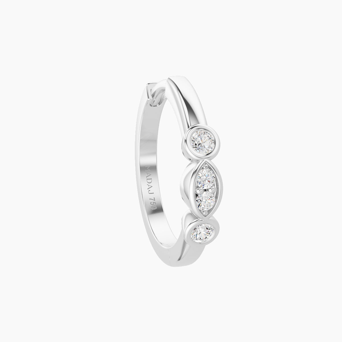 Epona | 18k White Gold 9.5 mm Diamond Nose Ring Piercing