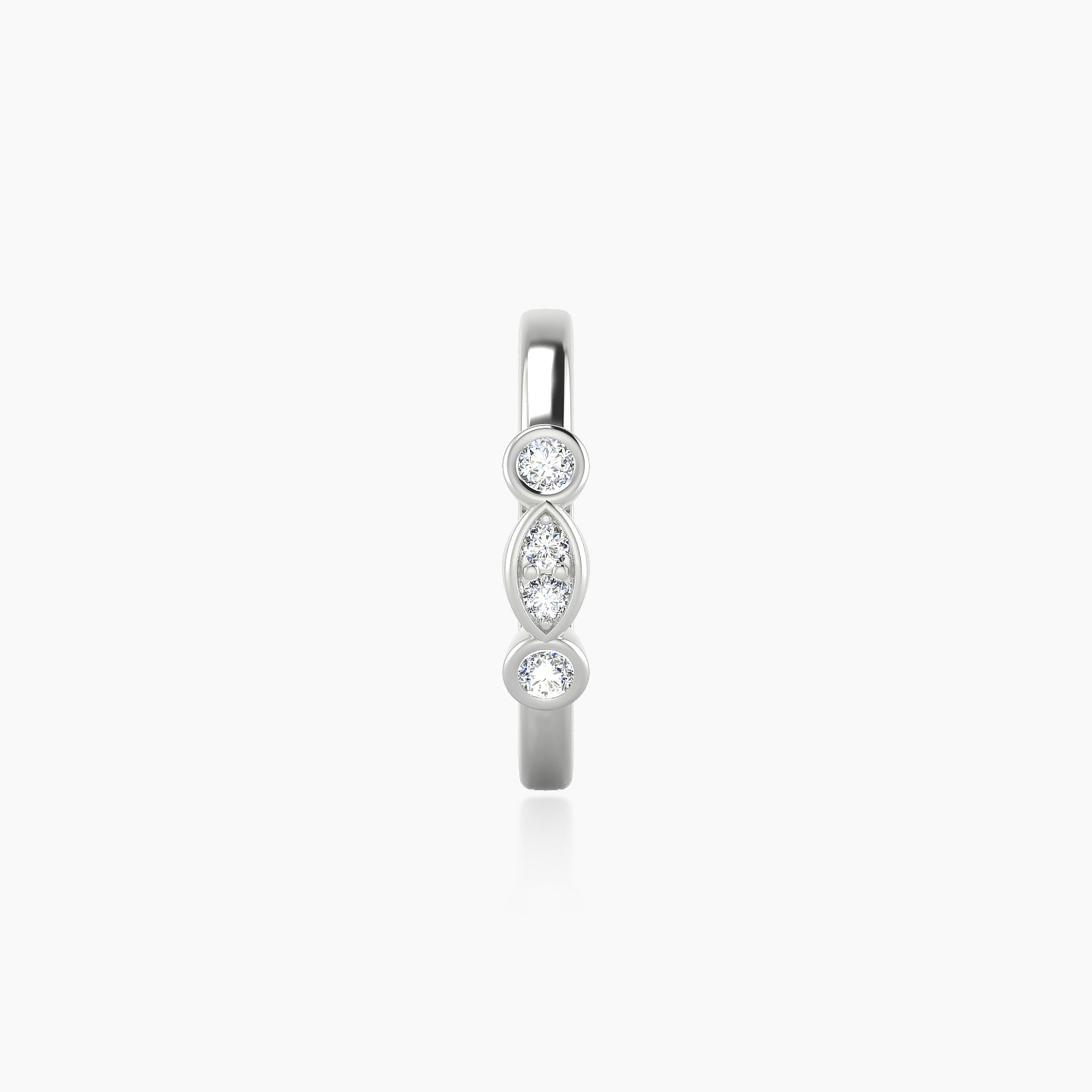 Epona | 18k White Gold 9.5 mm Diamond Nose Ring Piercing