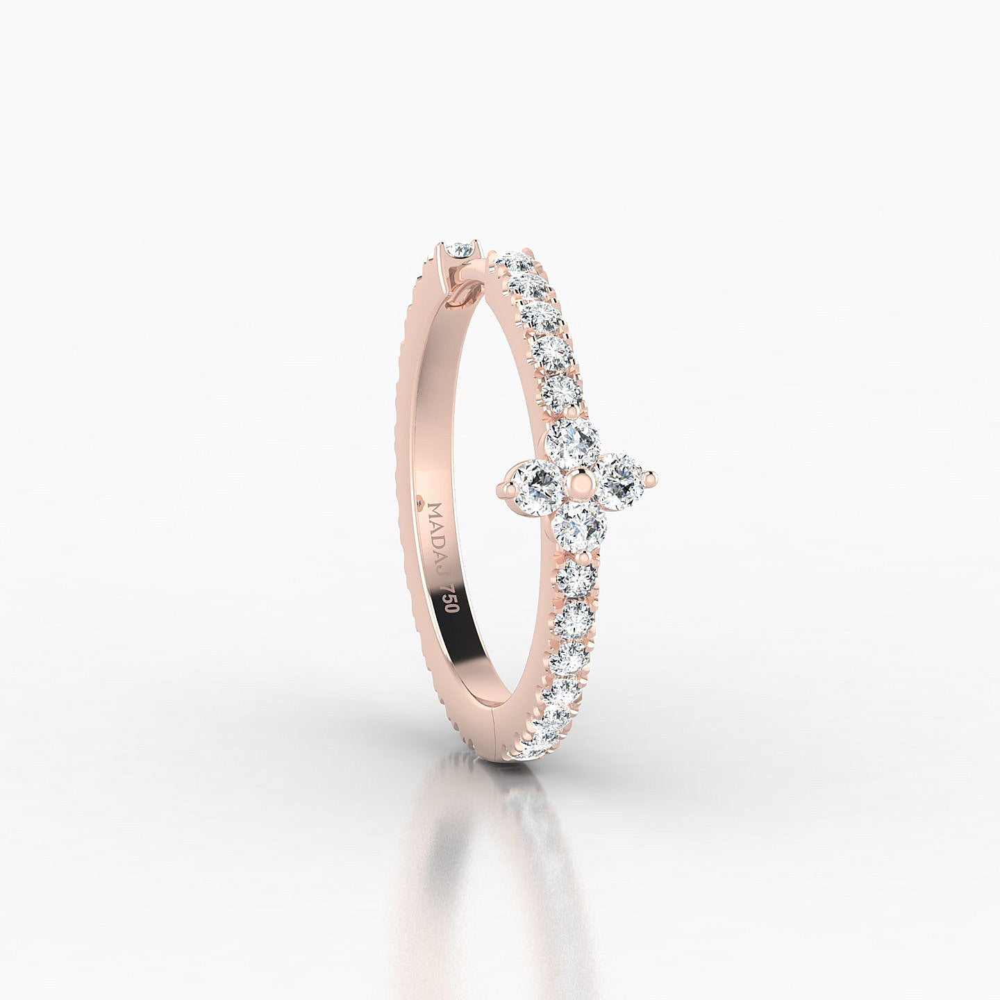 Eris | 18k Rose Gold 11 mm Flower Diamond Hoop Piercing