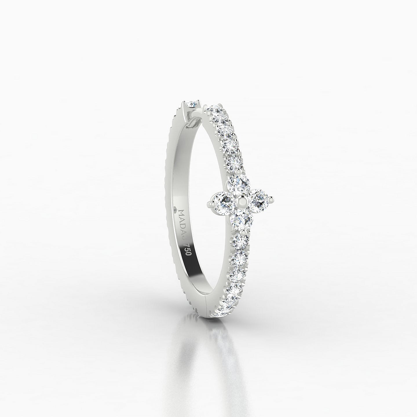 Eris | 18k White Gold 11 mm Flower Diamond Hoop Piercing