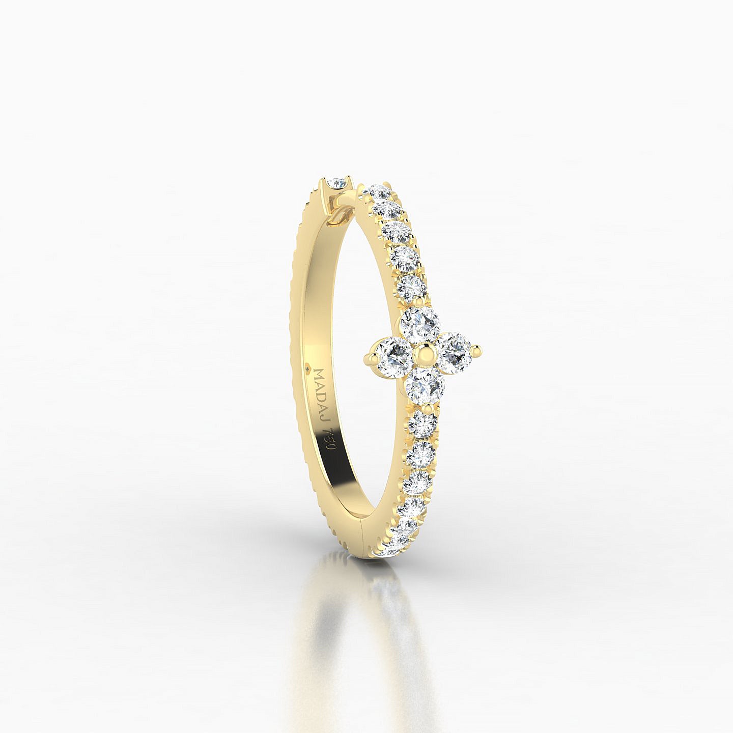 Eris | 18k Yellow Gold 11 mm Flower Diamond Hoop Piercing
