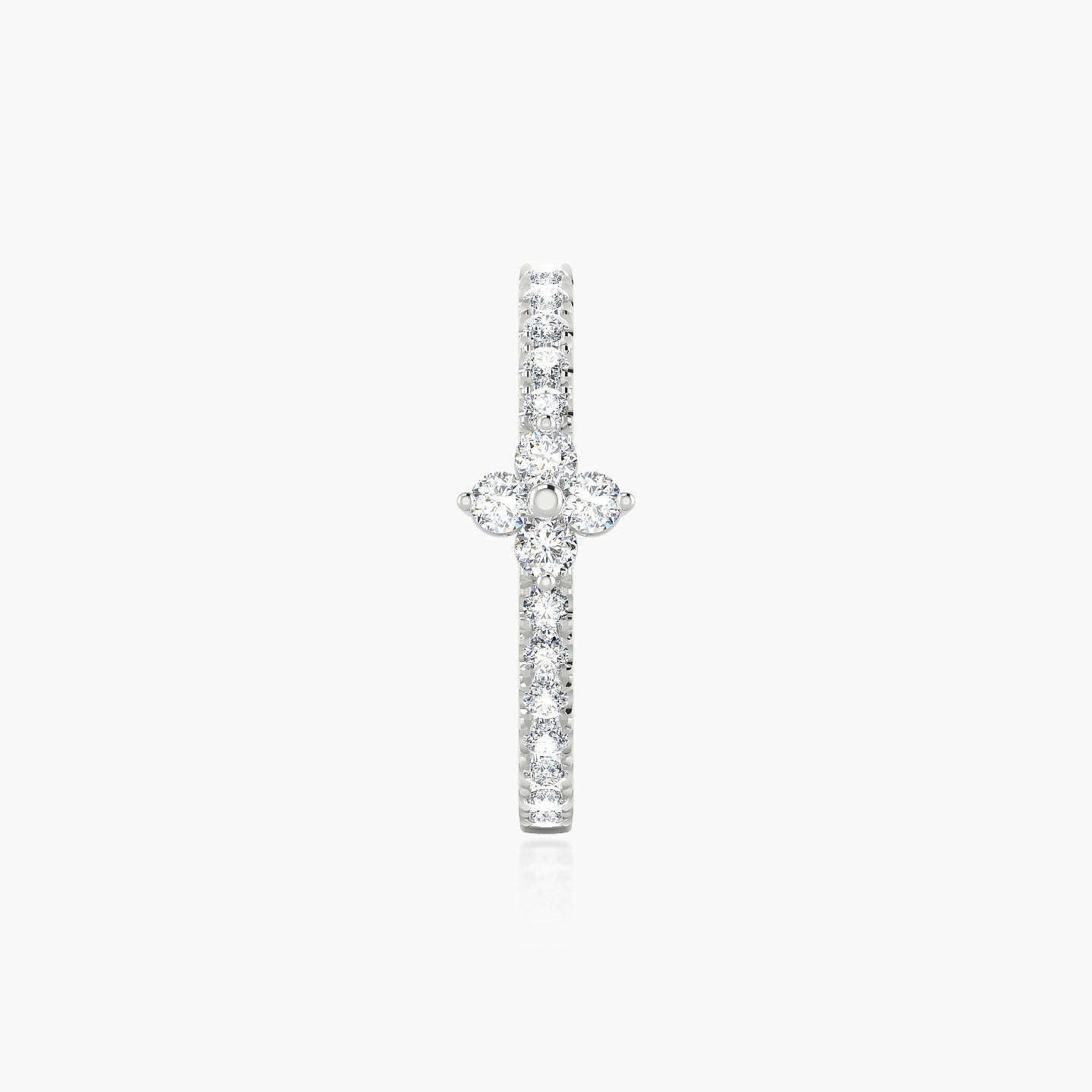 Eris | 18k White Gold 11 mm Flower Diamond Hoop Piercing