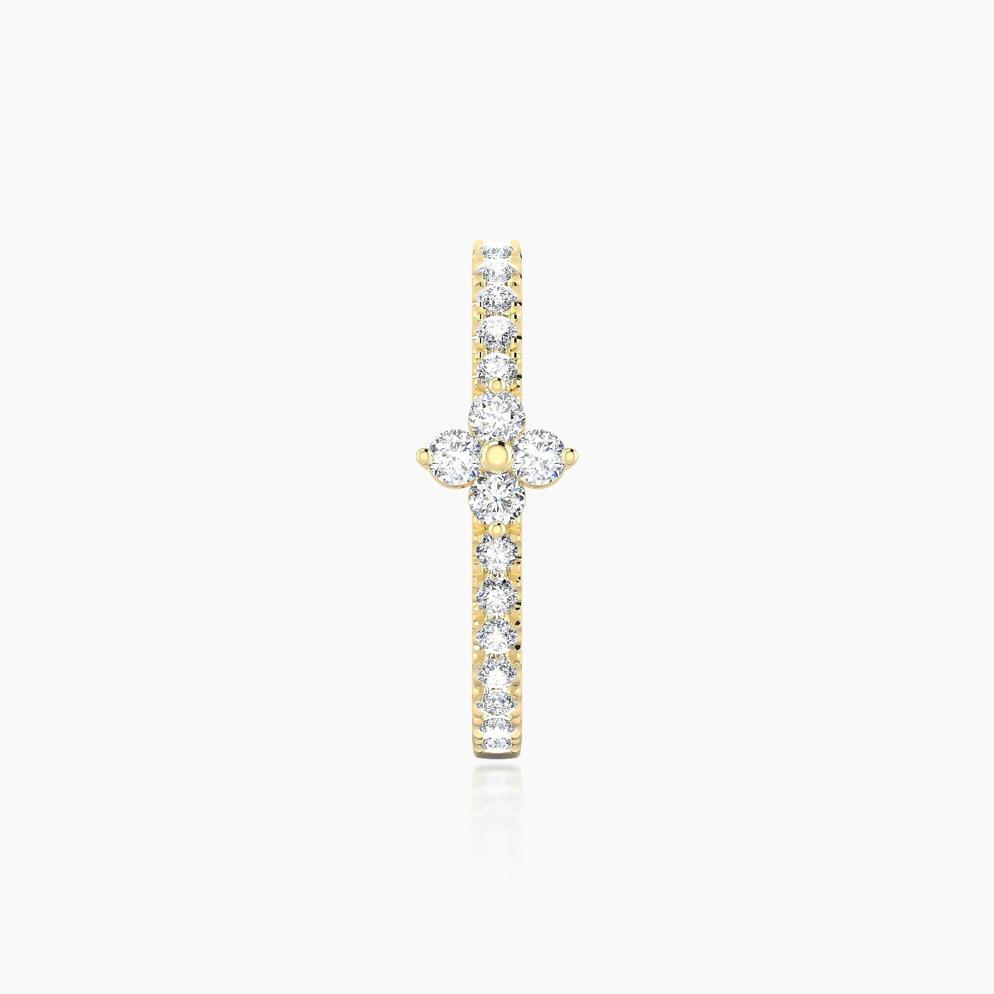 Eris | 18k Yellow Gold 11 mm Flower Diamond Hoop Piercing