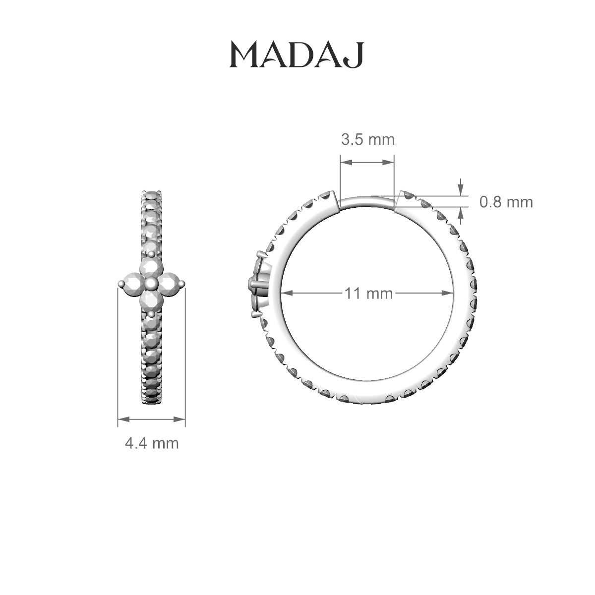 Eris | 18k White Gold 11 mm Flower Diamond Hoop Piercing