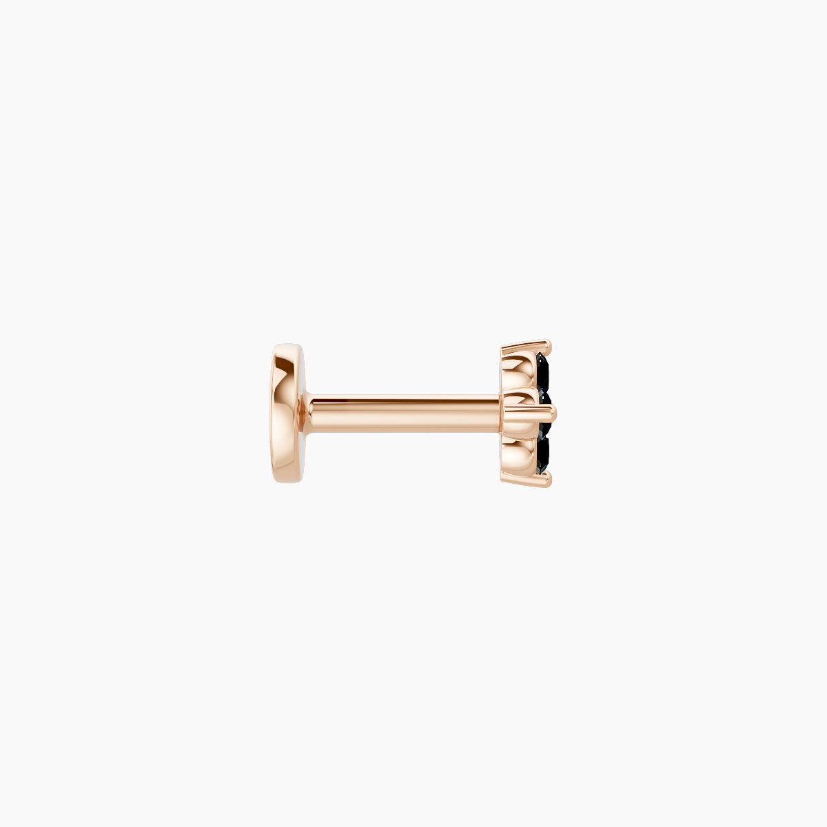 Eris | 18k Rose Gold 5 mm 4 mm Flower Black Diamond Nose Piercing