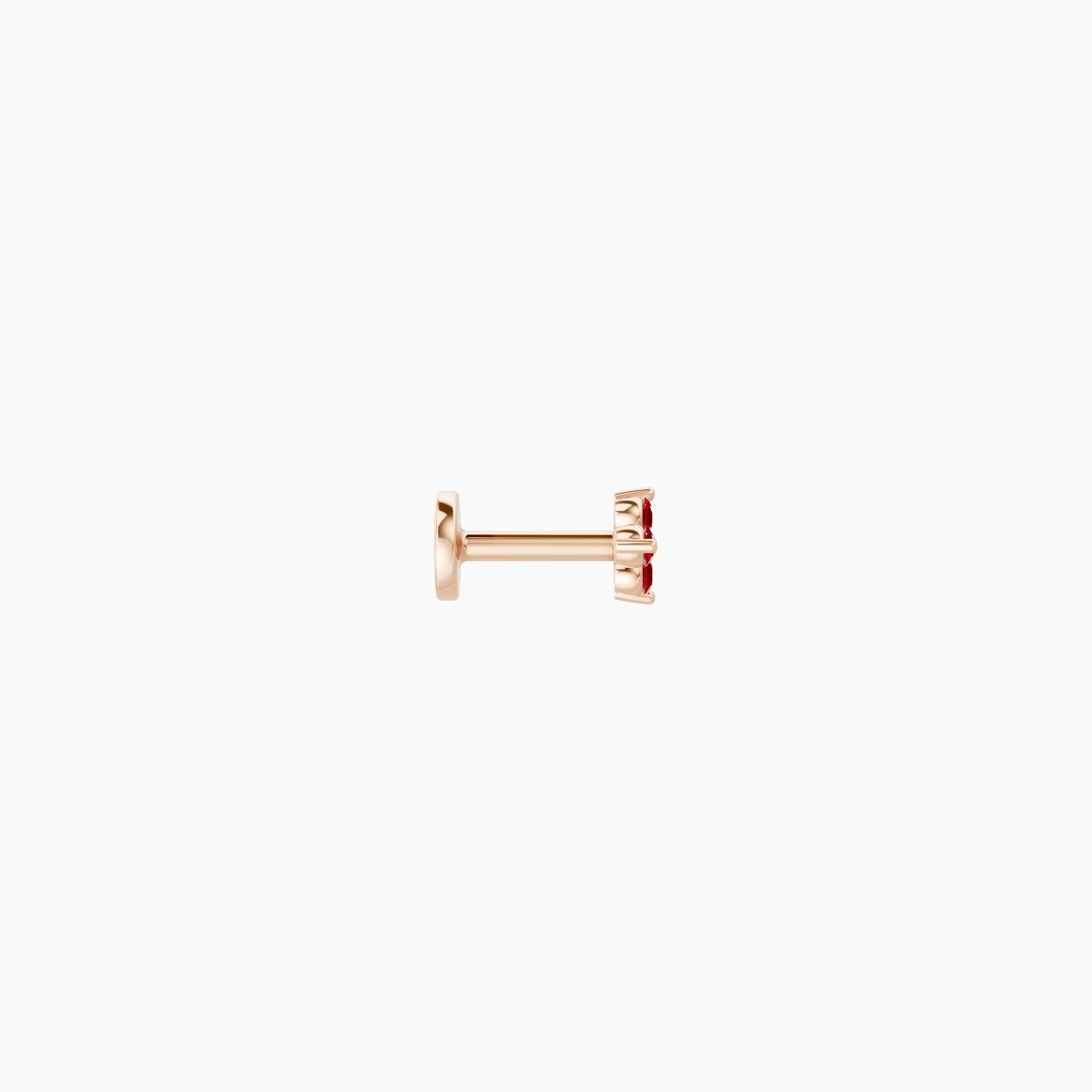 Eris | 18k Rose Gold 5 mm 4 mm Flower Ruby Nose Piercing