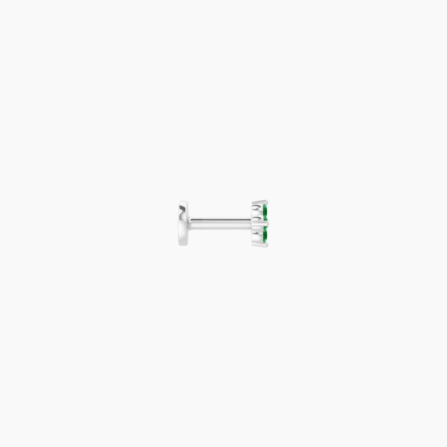 Eris | 18k White Gold 5 mm 4 mm Flower Emerald Nose Piercing
