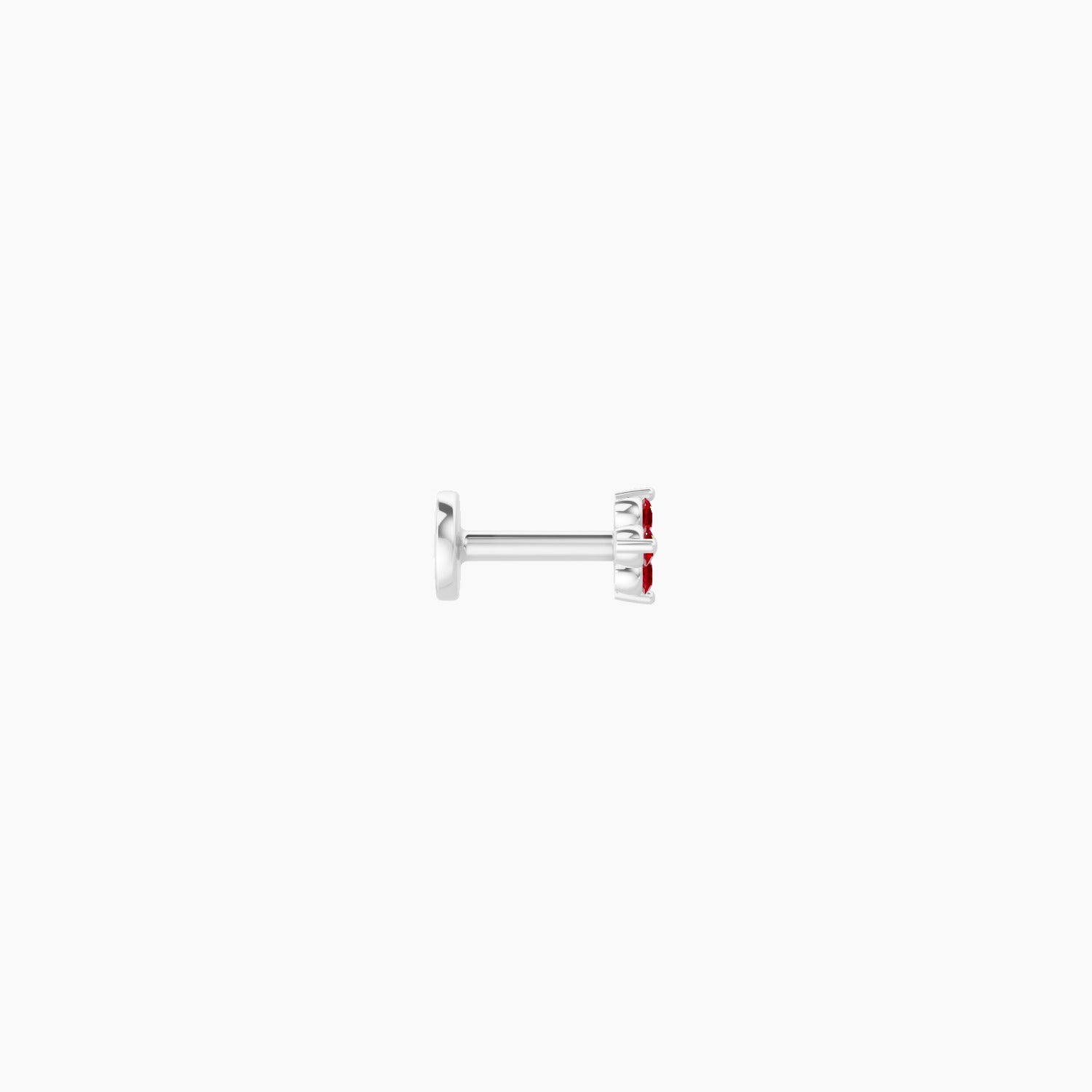 Eris | 18k White Gold 5 mm 4 mm Flower Ruby Nose Piercing