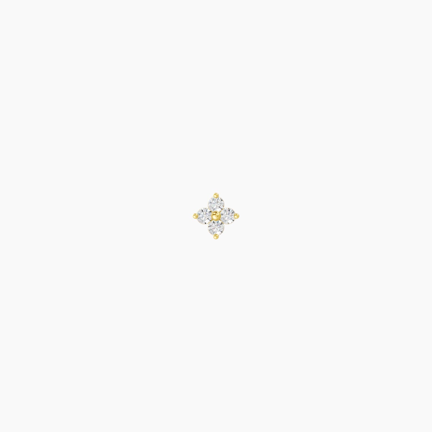 Eris | 18k Yellow Gold 4 mm 5 mm Flower Diamond Nose Piercing