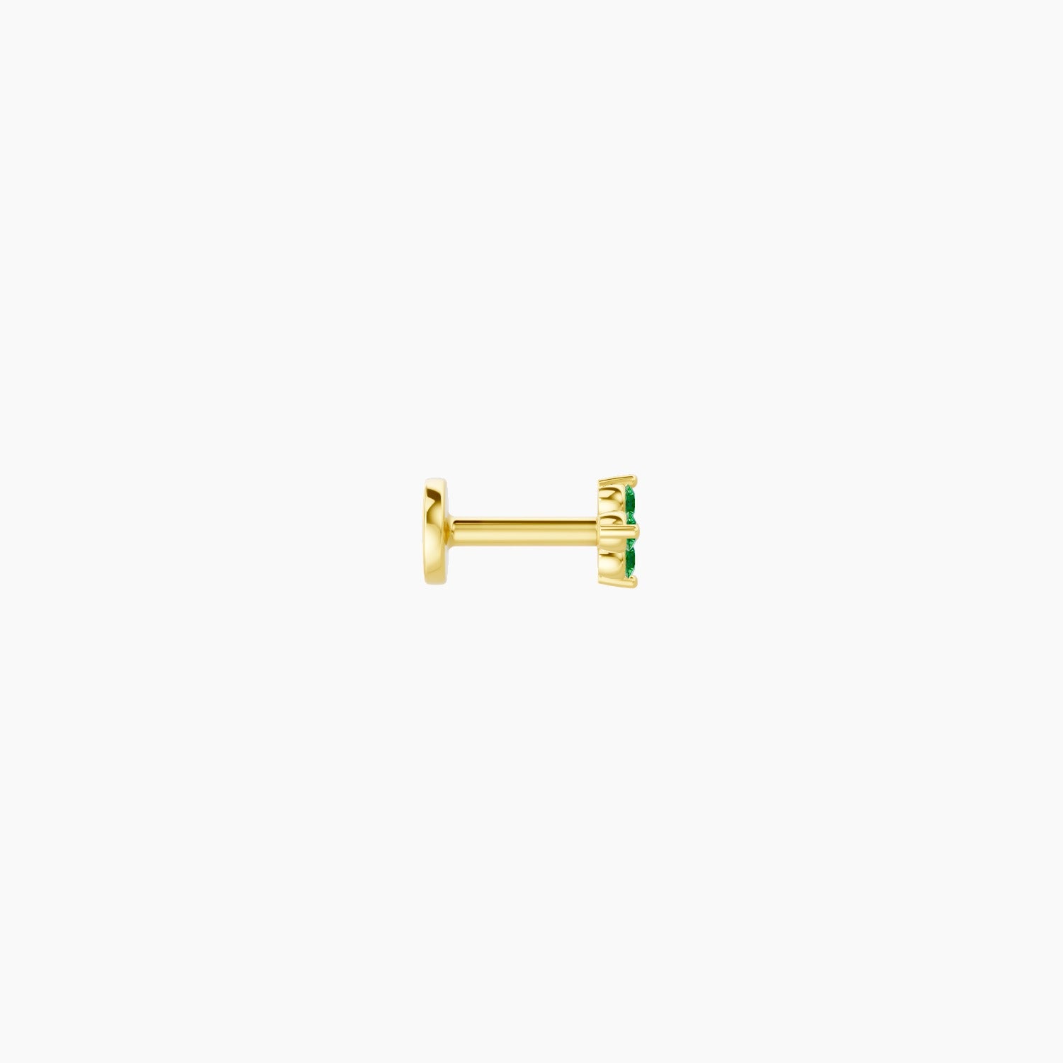 Eris | 18k Yellow Gold 5 mm 4 mm Flower Emerald Nose Piercing