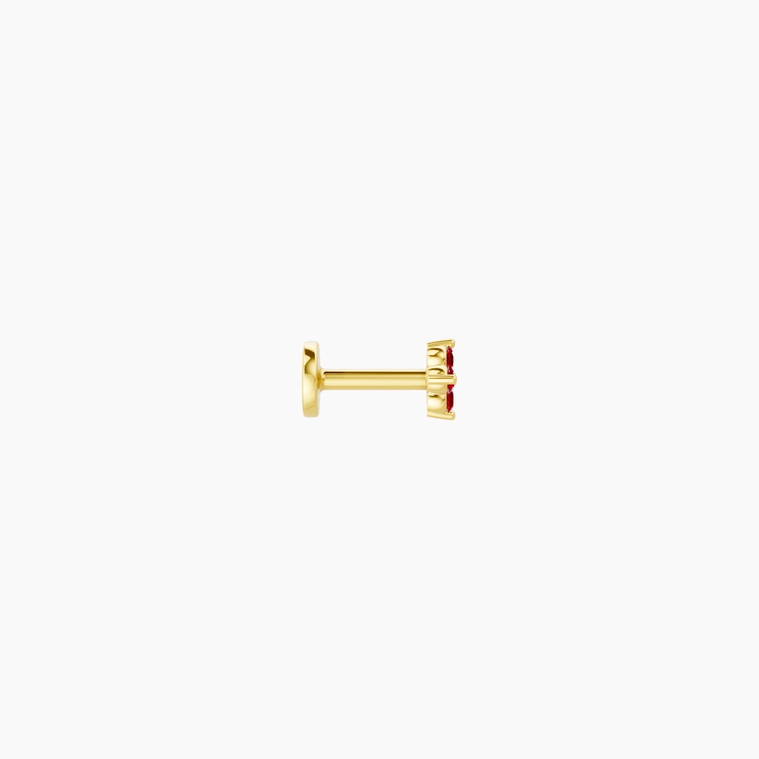 Eris | 18k Yellow Gold 5 mm 4 mm Flower Ruby Nose Piercing