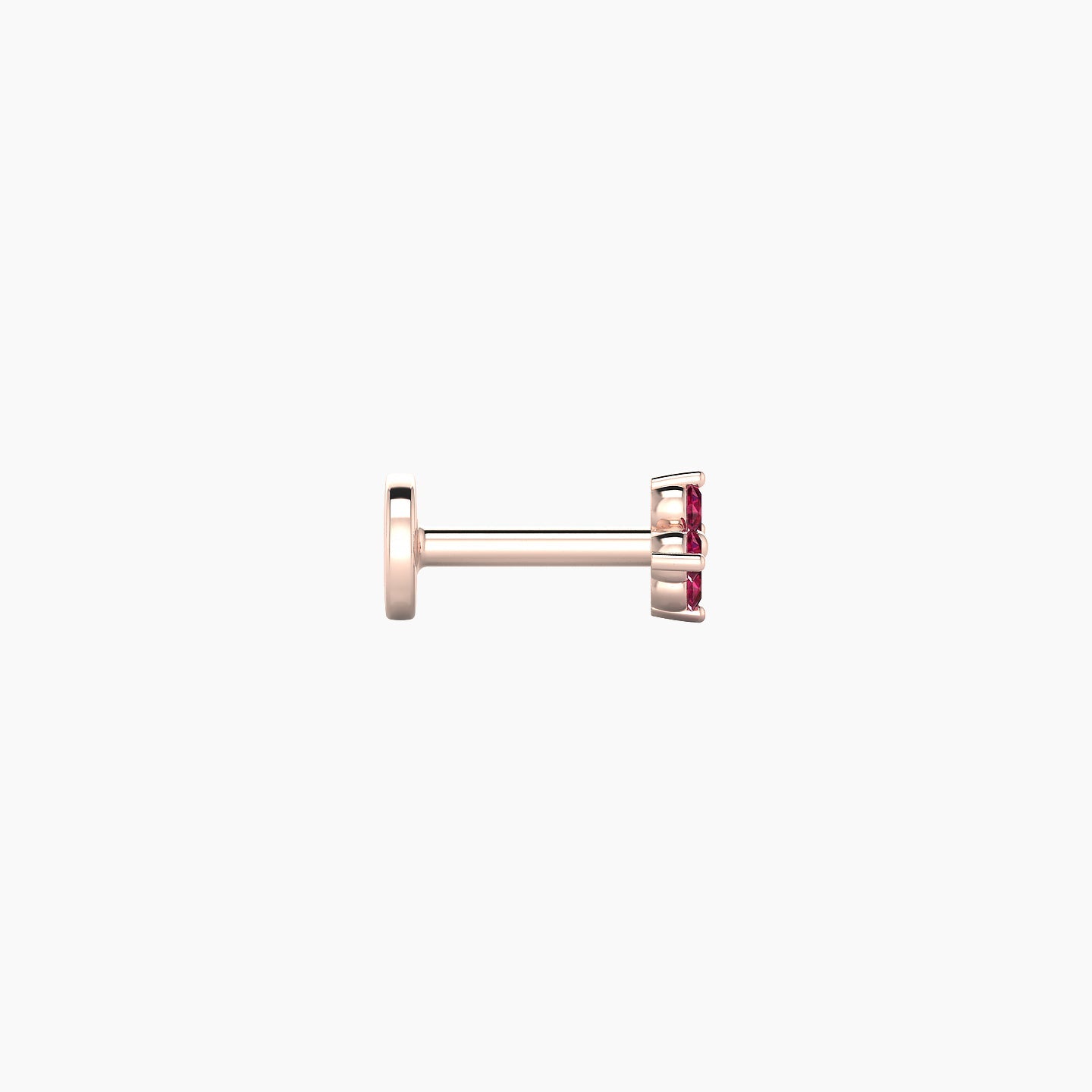 Eris | 18k Rose Gold 5 mm 4 mm Flower Ruby Nose Piercing