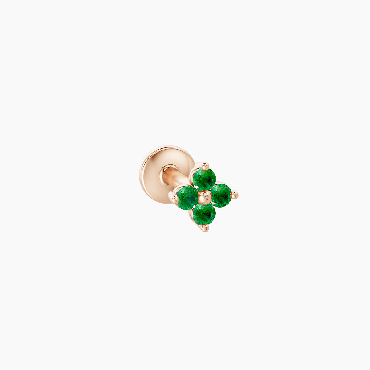 Eris | 18k Rose Gold 5 mm 4 mm Flower Emerald Piercing