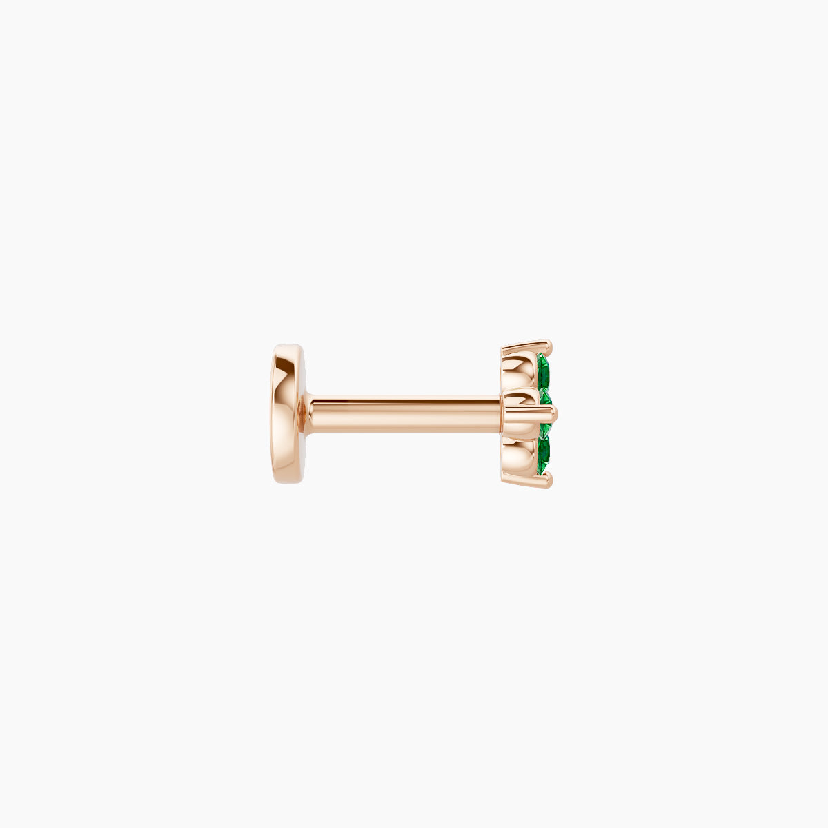 Eris | 18k Rose Gold 5 mm 4 mm Flower Emerald Piercing