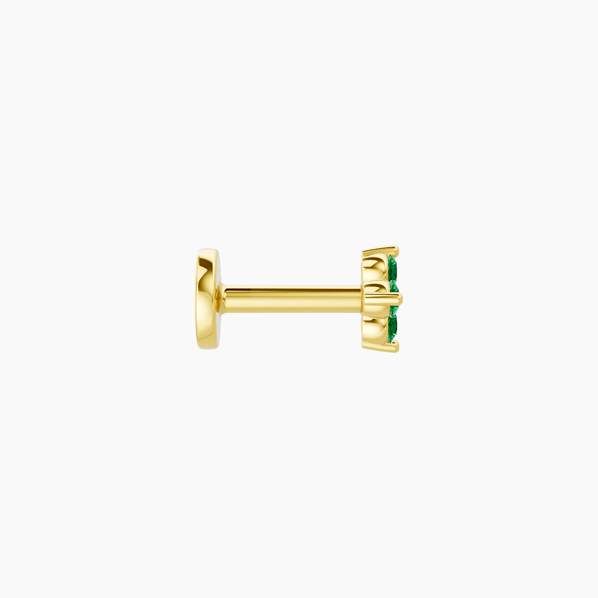 Eris | 18k Yellow Gold 5 mm 4 mm Flower Emerald Piercing