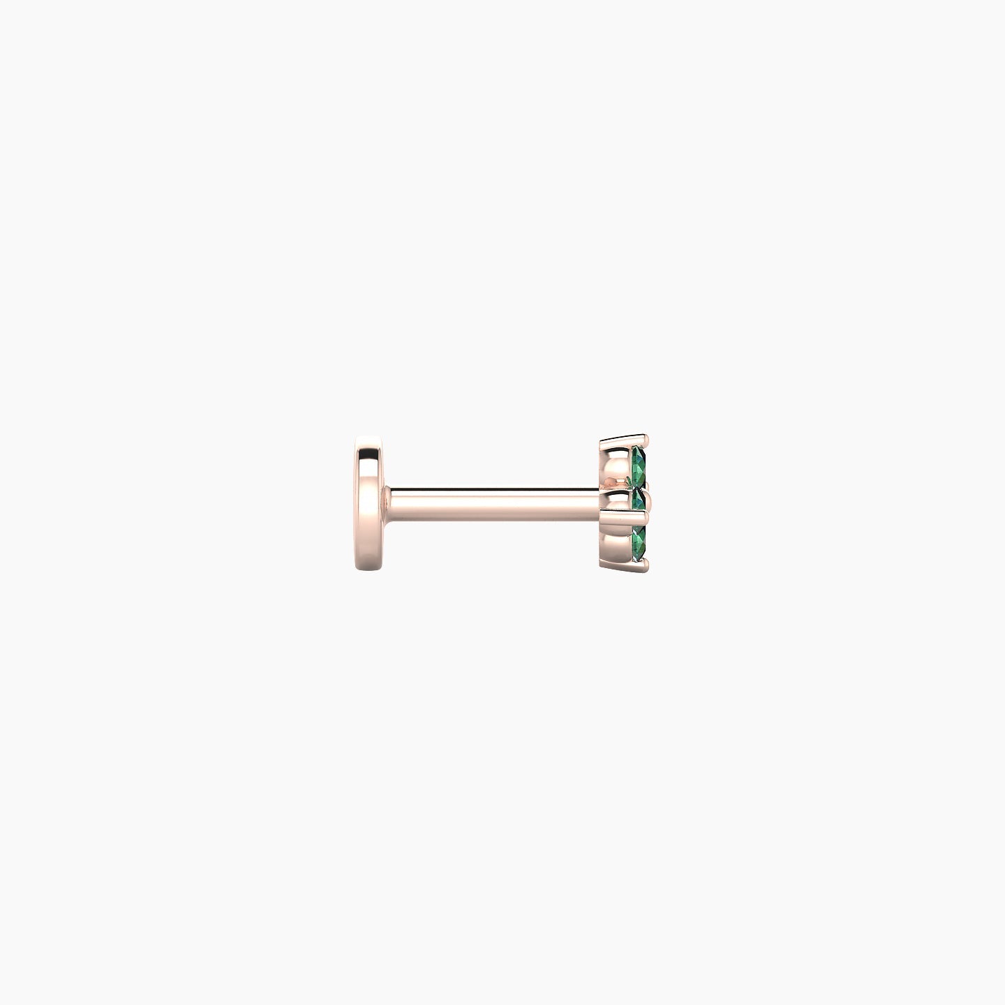 Eris | 18k Rose Gold 5 mm 4 mm Flower Emerald Piercing