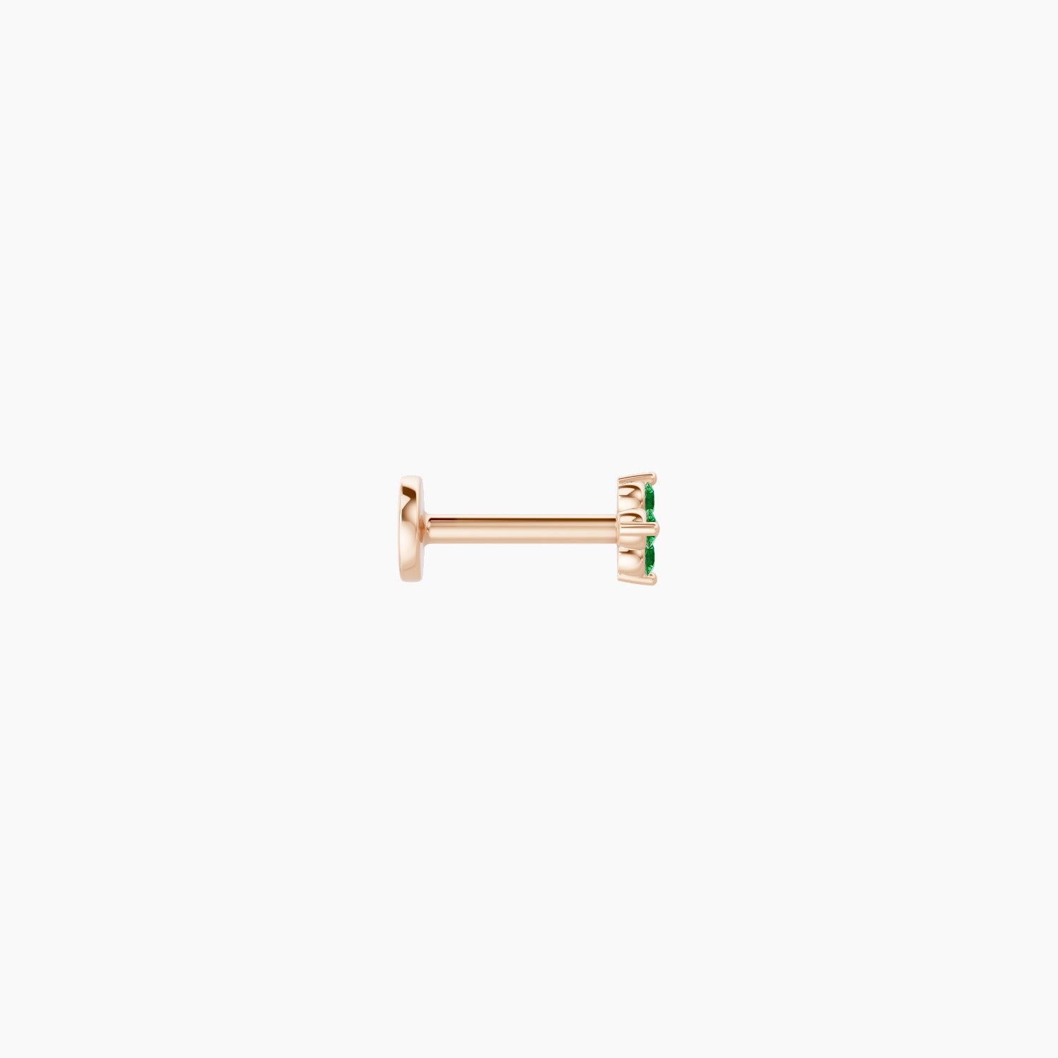 Eris | 18k Rose Gold 6.5 mm 4 mm Flower Emerald Nose Piercing