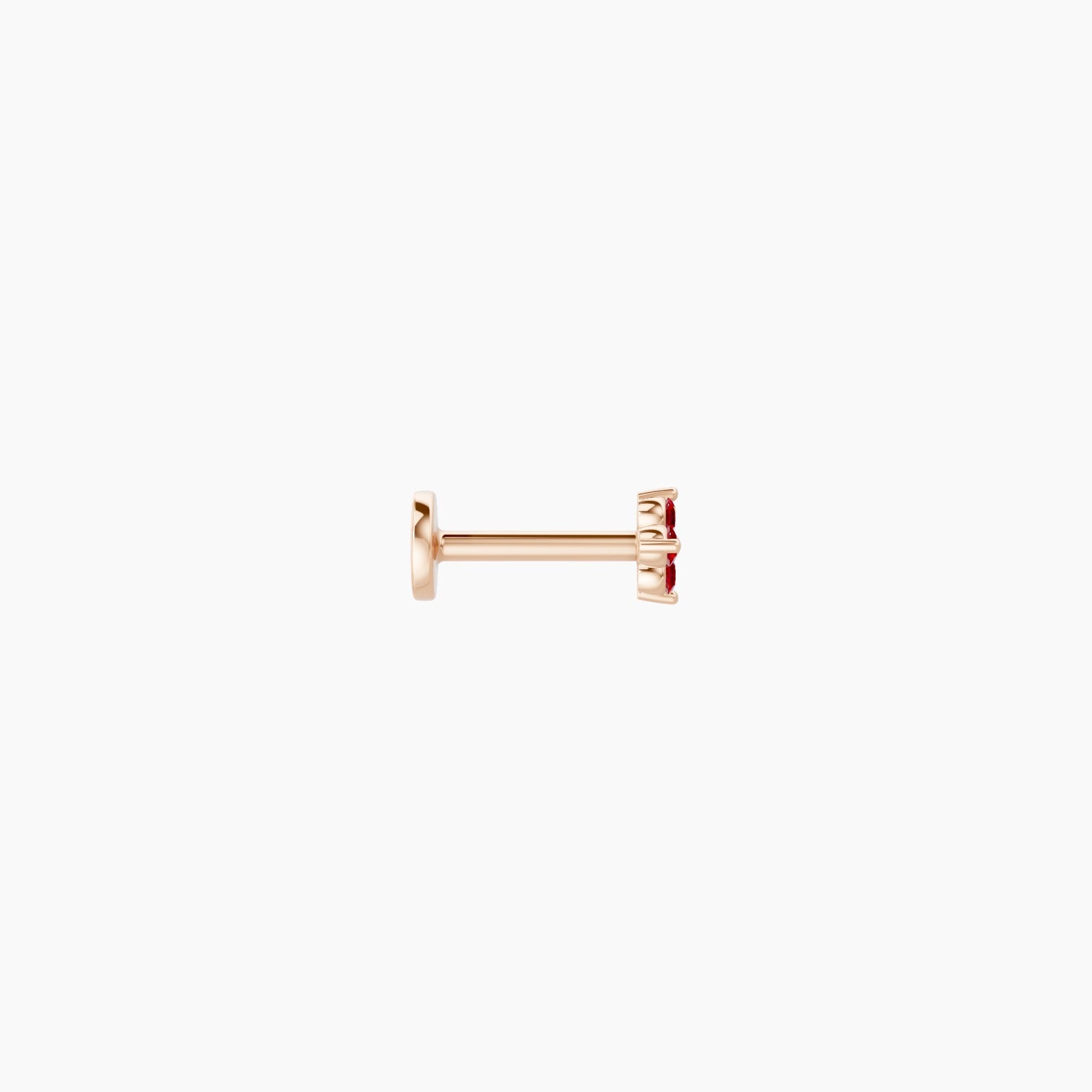 Eris | 18k Rose Gold 6.5 mm 4 mm Flower Ruby Nose Piercing