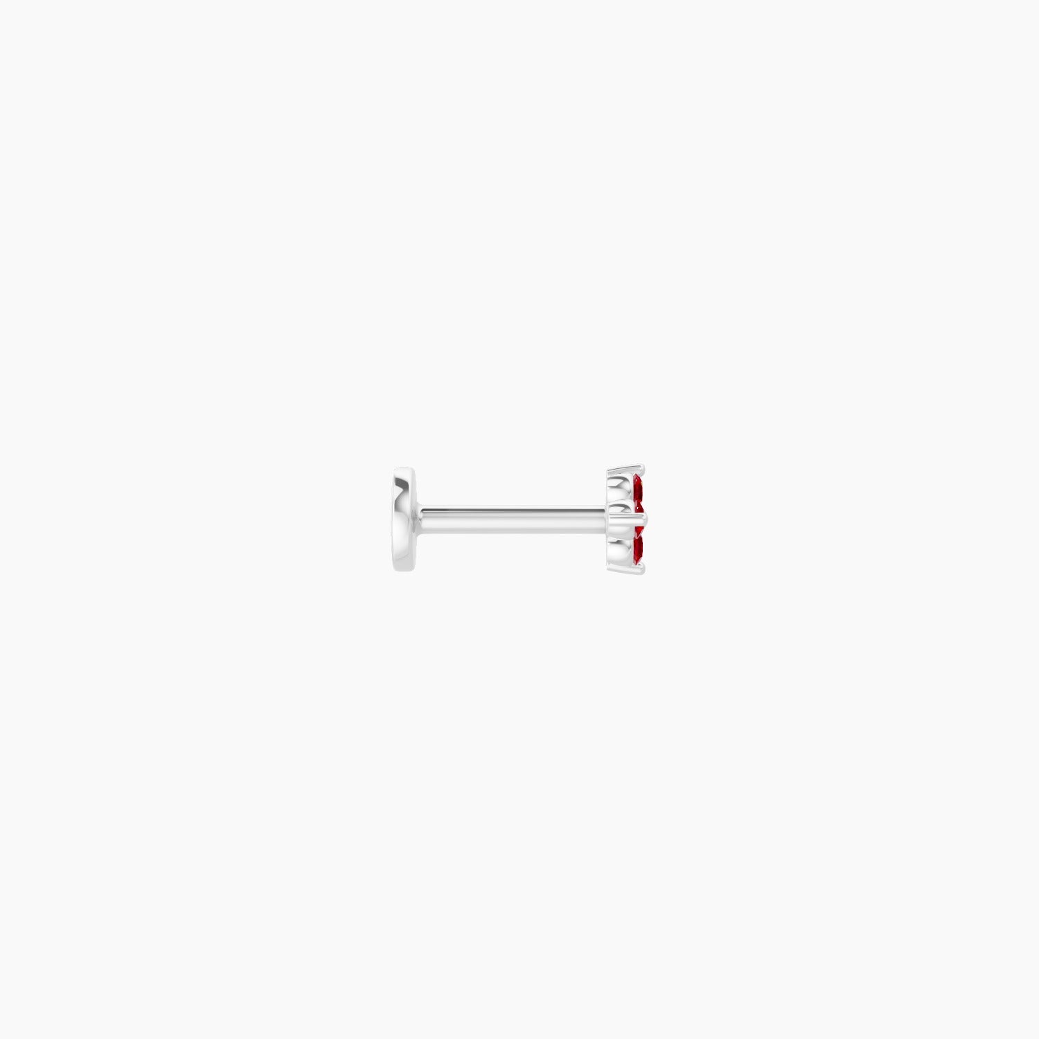Eris | 18k White Gold 6.5 mm 4 mm Flower Ruby Nose Piercing