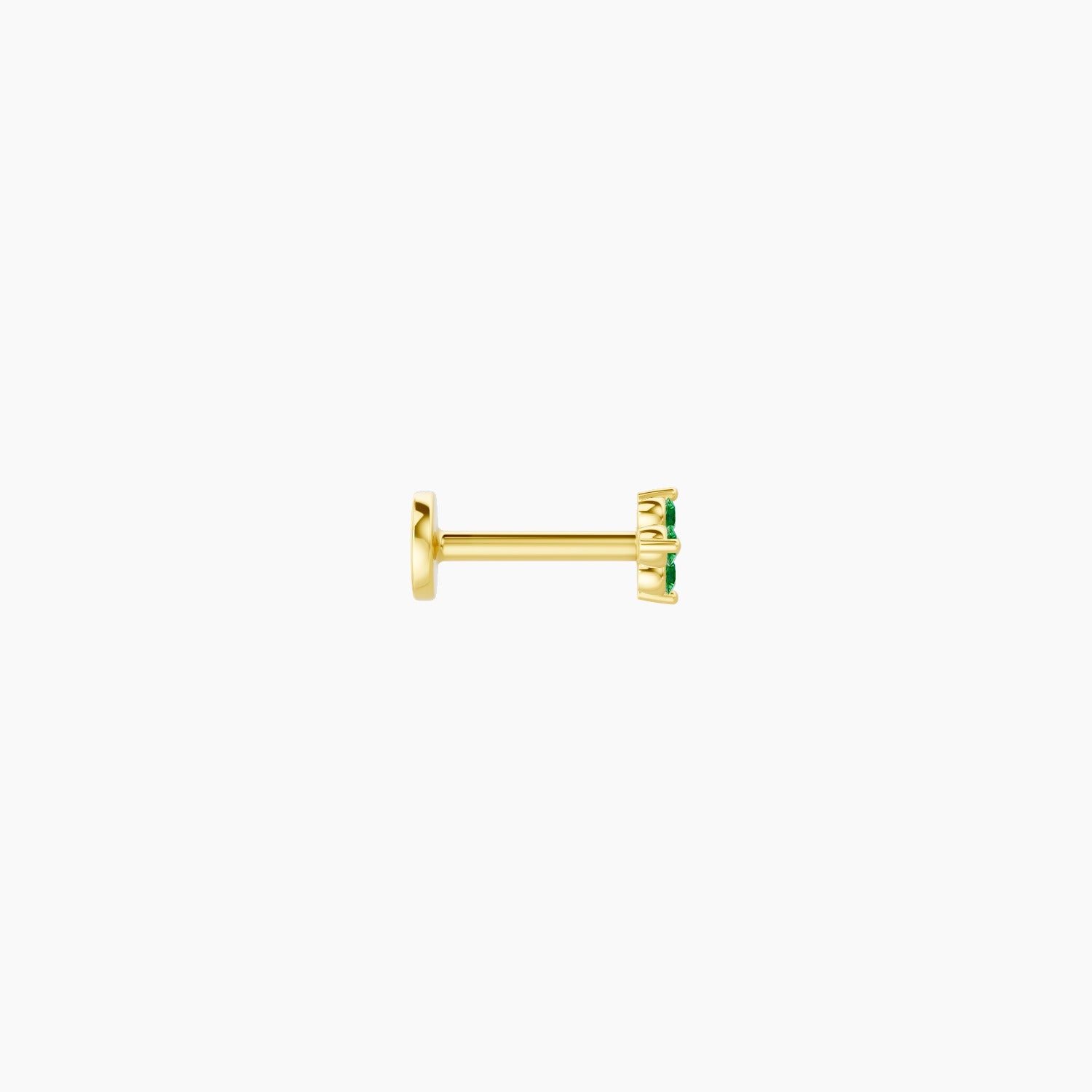 Eris | 18k Yellow Gold 6.5 mm 4 mm Flower Emerald Nose Piercing