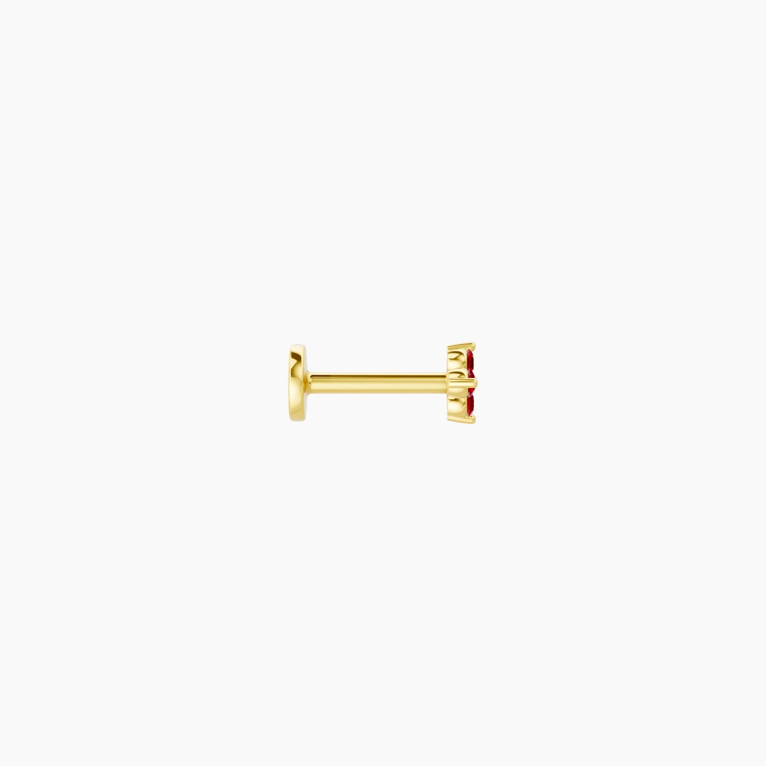 Eris | 18k Yellow Gold 6.5 mm 4 mm Flower Ruby Nose Piercing