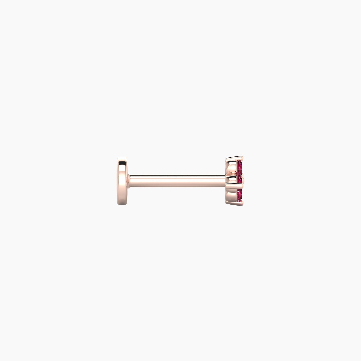 Eris | 18k Rose Gold 6.5 mm 4 mm Flower Ruby Nose Piercing