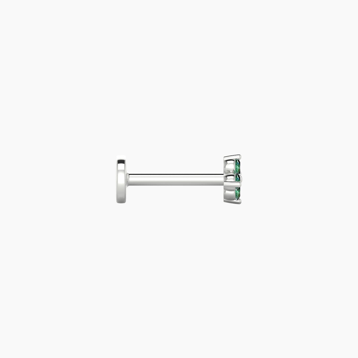 Eris | 18k White Gold 6.5 mm 4 mm Flower Emerald Nose Piercing