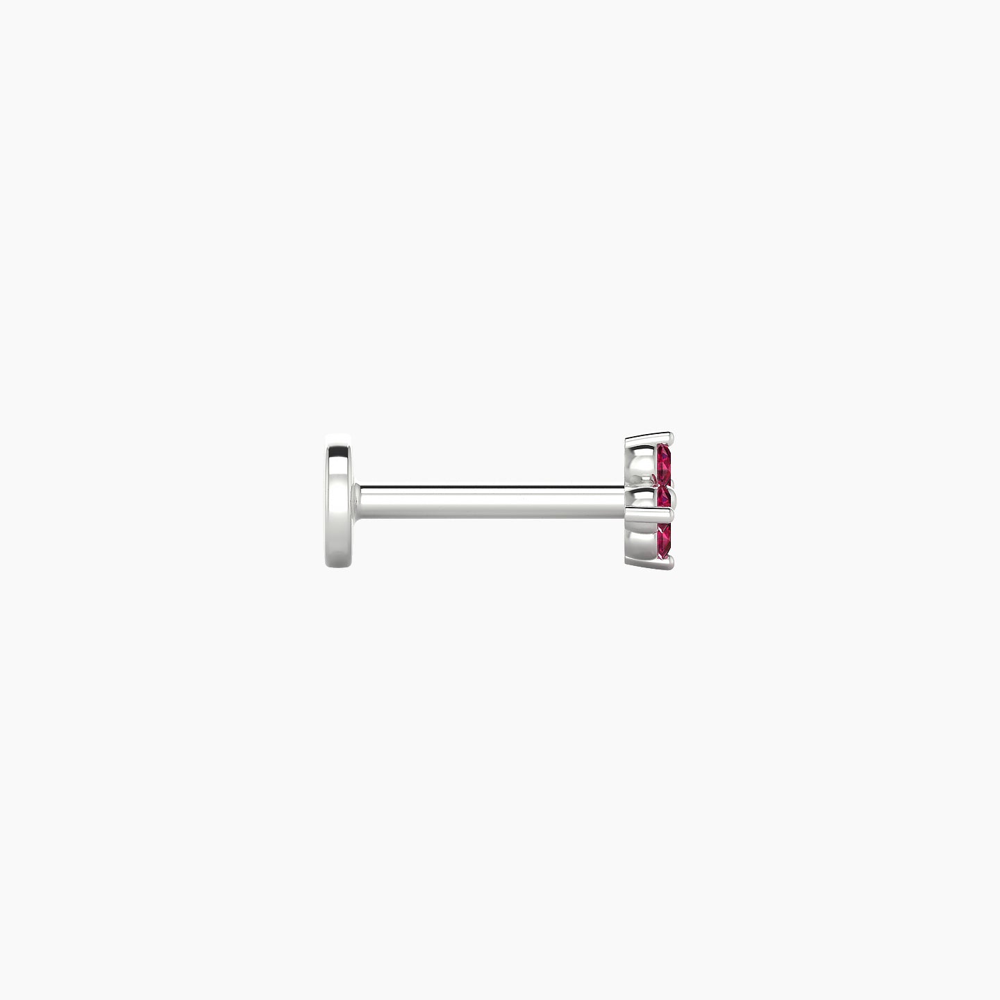 Eris | 18k White Gold 6.5 mm 4 mm Flower Ruby Nose Piercing