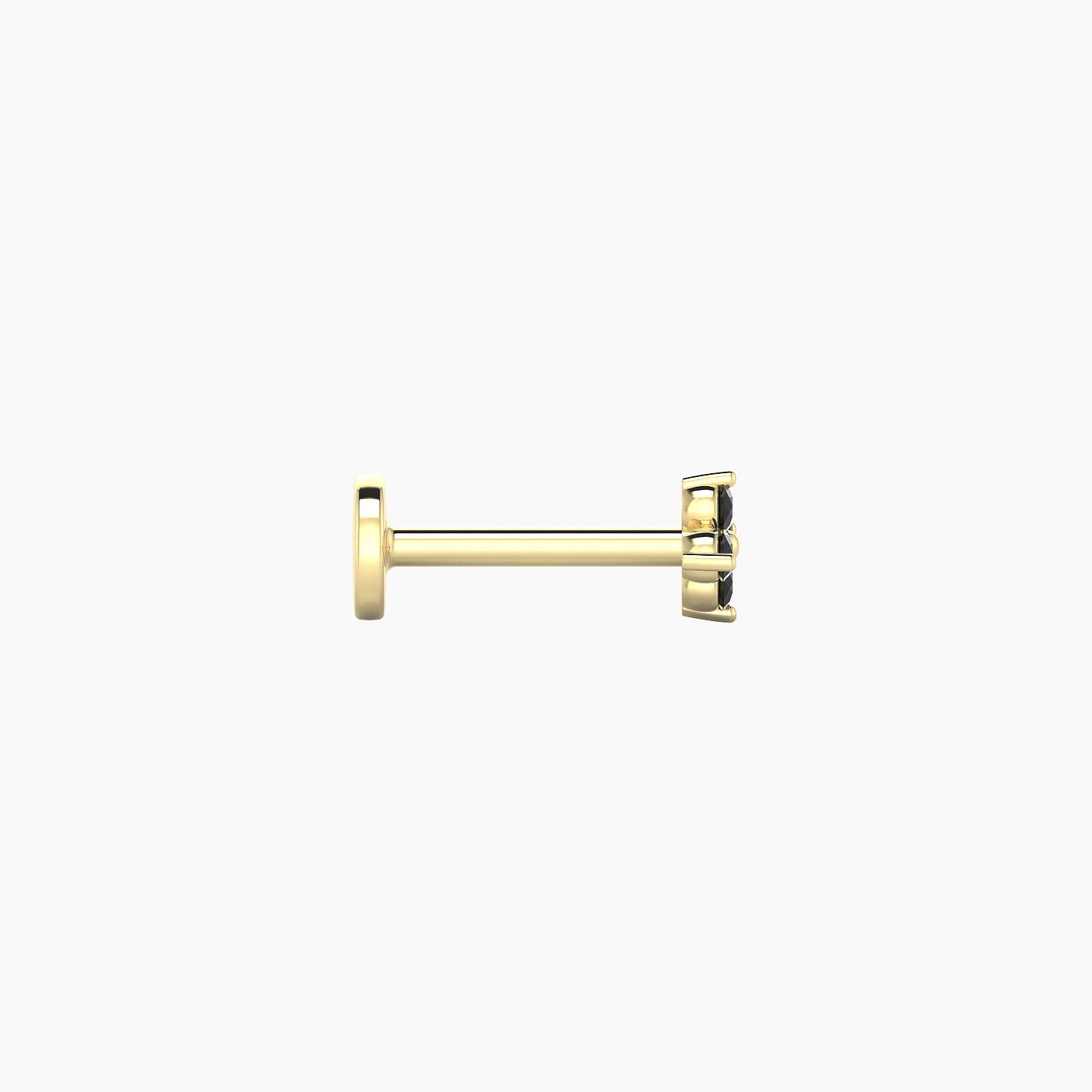 Eris | 18k Yellow Gold 6.5 mm 4 mm Flower Black Diamond Nose Piercing