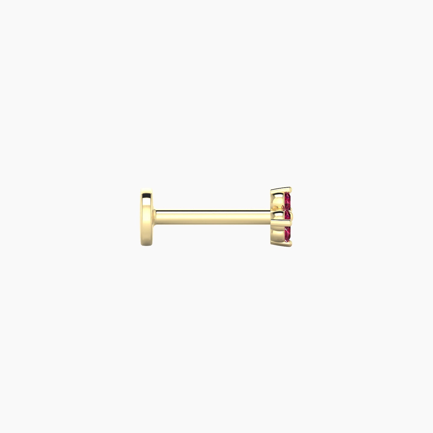 Eris | 18k Yellow Gold 6.5 mm 4 mm Flower Ruby Nose Piercing