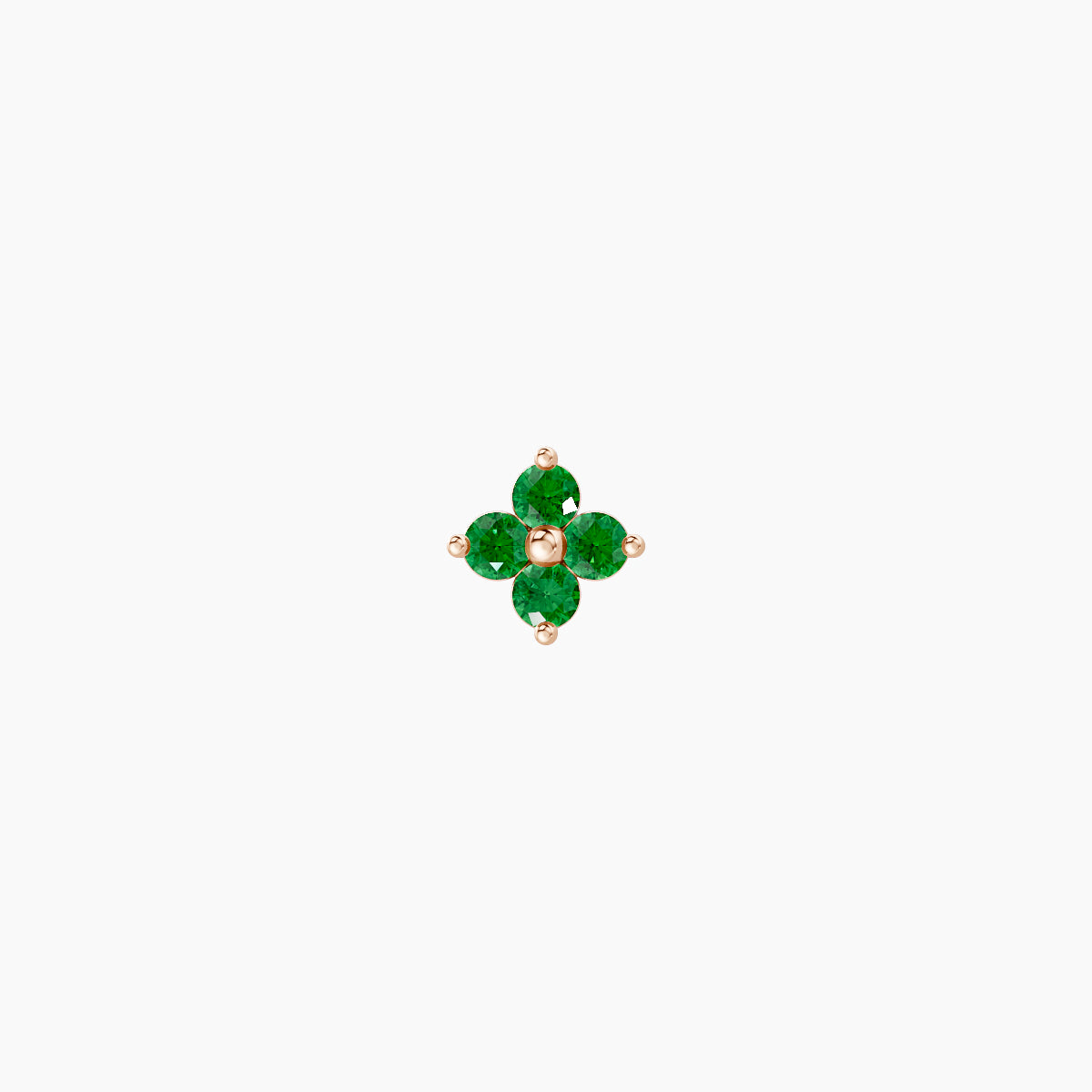 Eris | 18k Rose Gold 6.5 mm 4 mm Flower Emerald Piercing