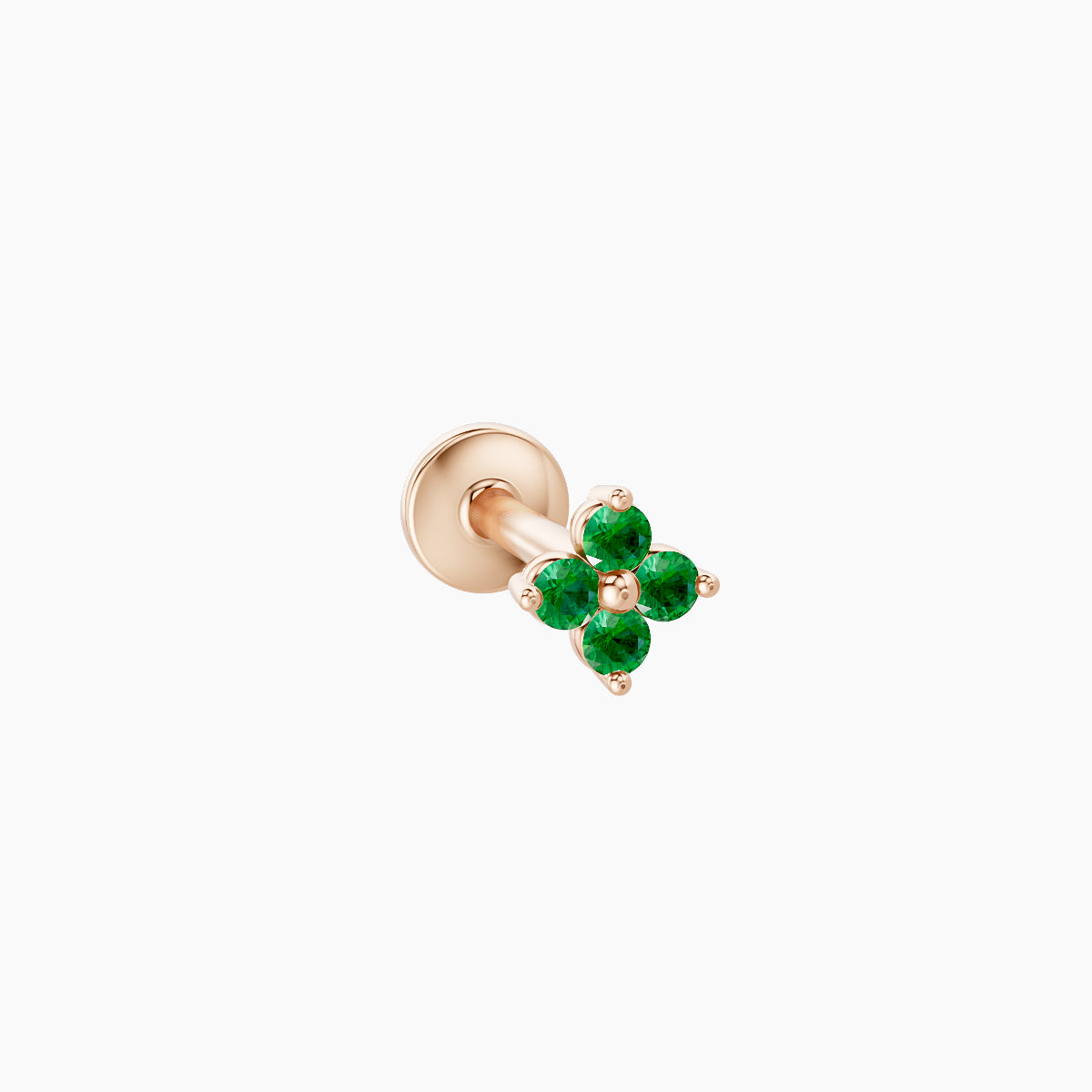 Eris | 18k Rose Gold 6.5 mm 4 mm Flower Emerald Piercing