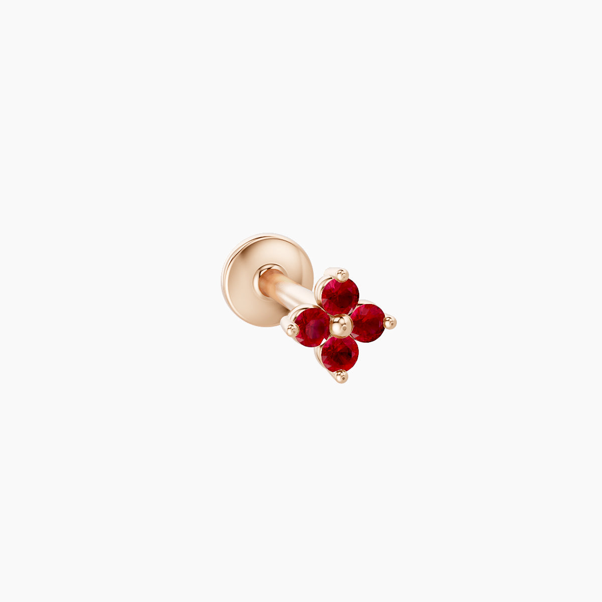 Eris | 18k Rose Gold 6.5 mm 4 mm Flower Ruby Piercing