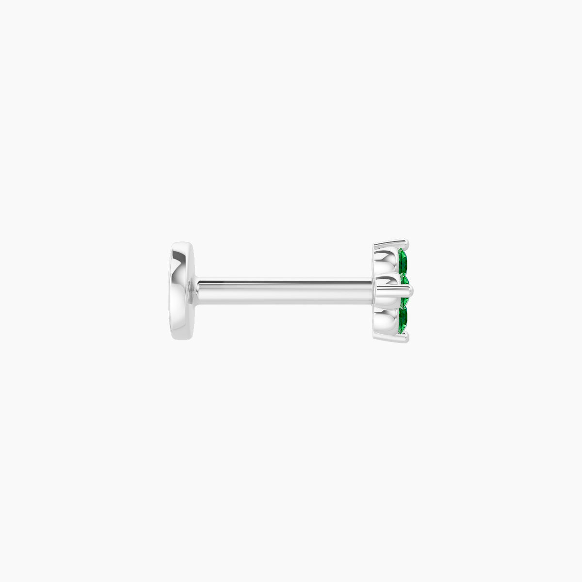 Eris | 18k White Gold 6.5 mm 4 mm Flower Emerald Piercing