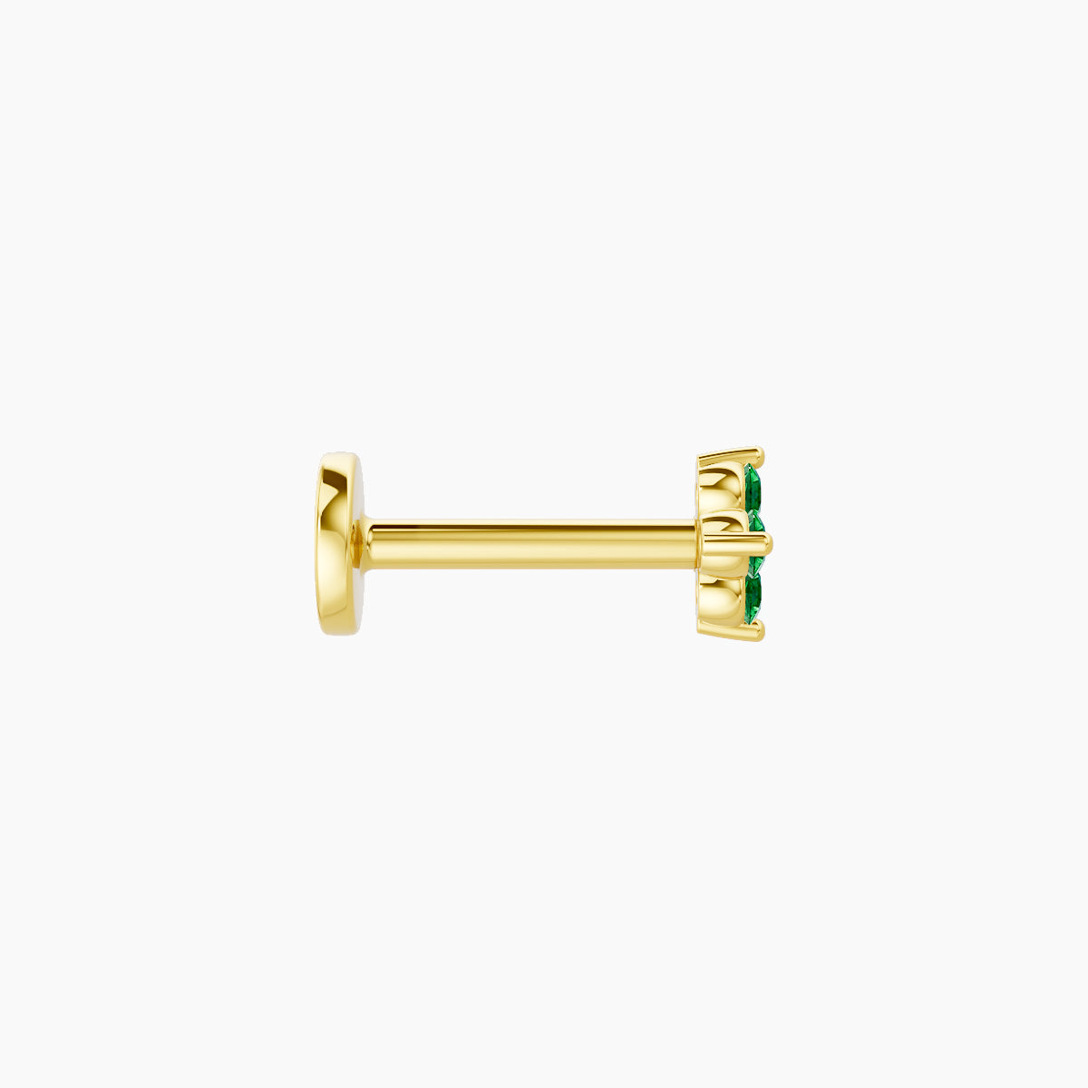 Eris | 18k Yellow Gold 6.5 mm 4 mm Flower Emerald Piercing