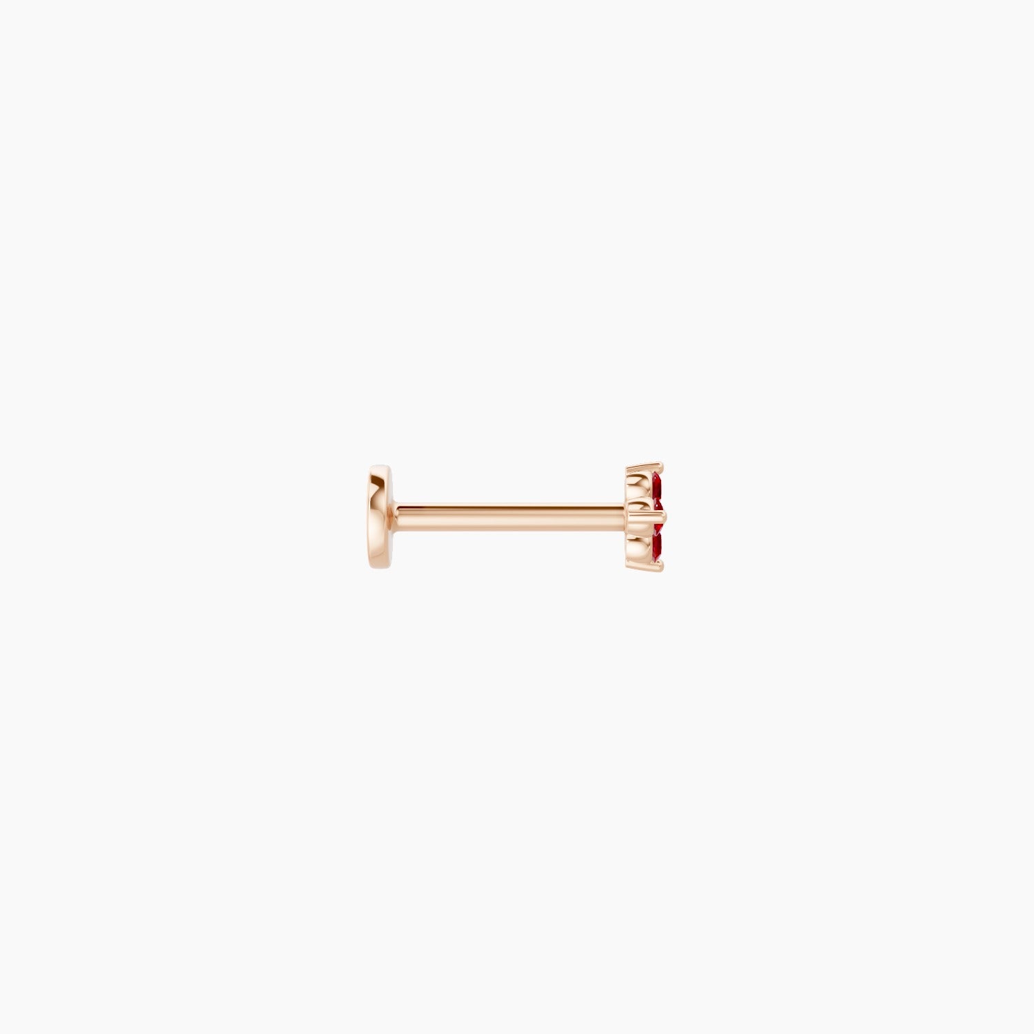 Eris | 18k Rose Gold 8 mm 4 mm Flower Ruby Nose Piercing