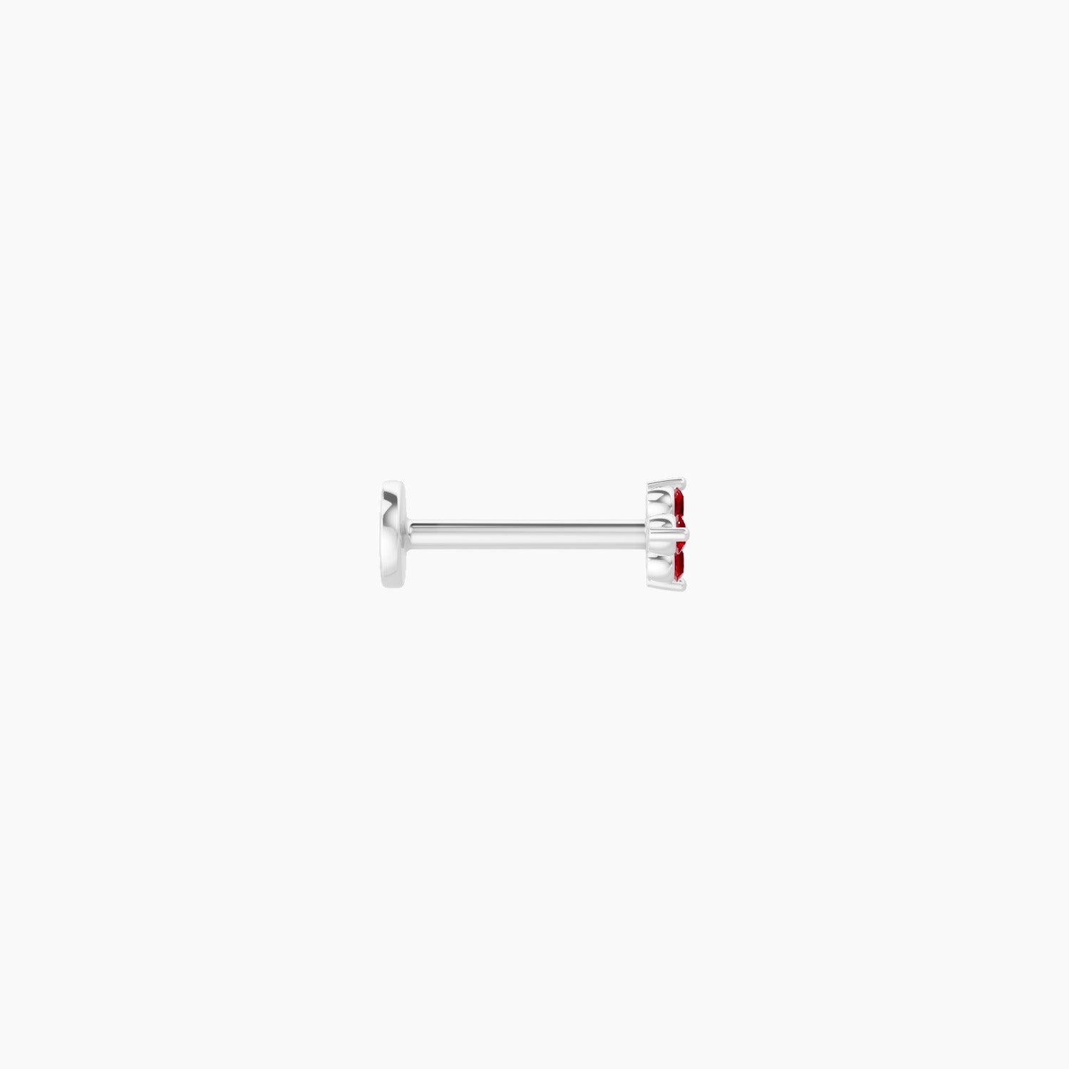 Eris | 18k White Gold 8 mm 4 mm Flower Ruby Nose Piercing