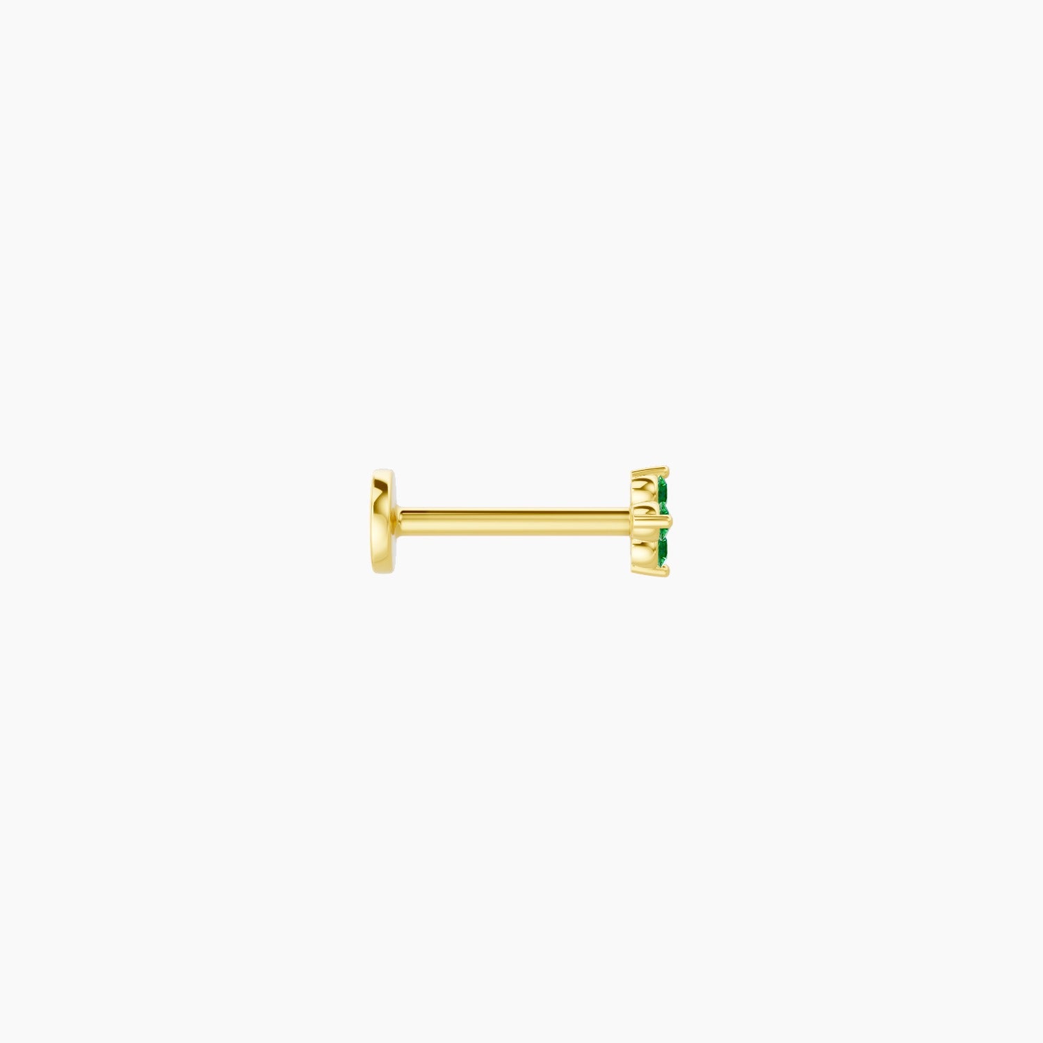Eris | 18k Yellow Gold 8 mm 4 mm Flower Emerald Nose Piercing