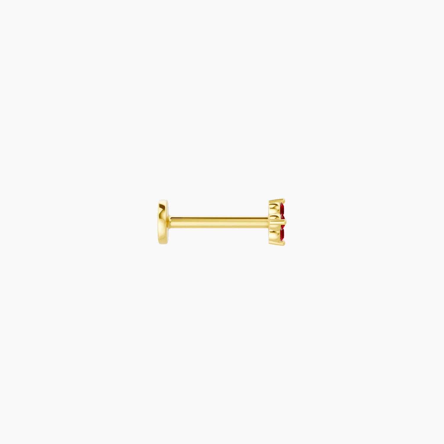 Eris | 18k Yellow Gold 8 mm 4 mm Flower Ruby Nose Piercing