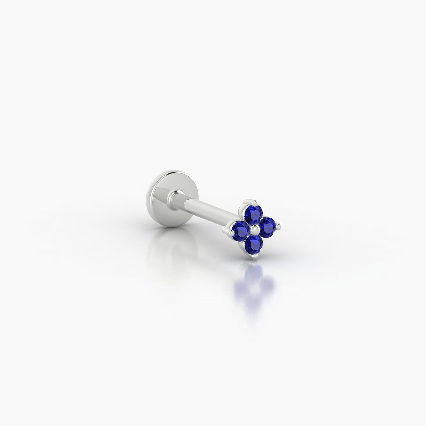 Eris | 18k White Gold 8 mm 4 mm Flower Sapphire Nose Piercing